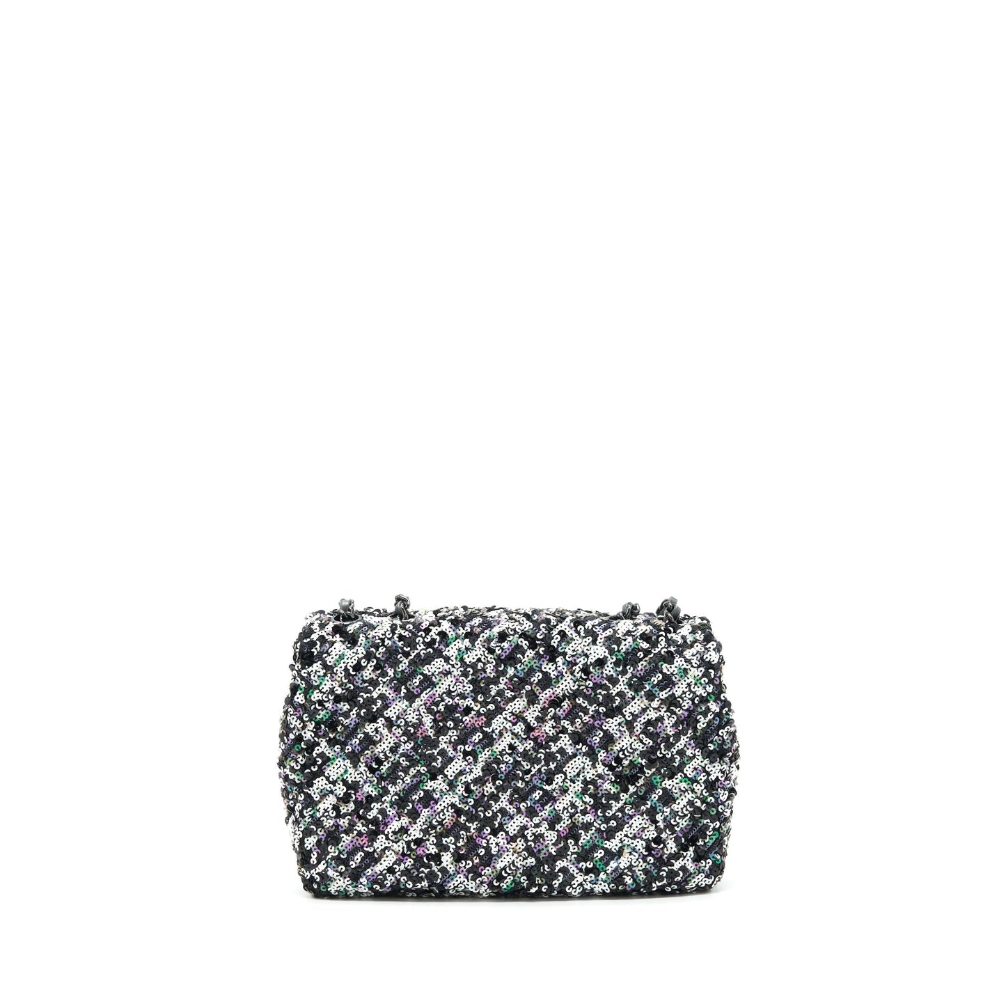 Chanel Rectangular Flap Sequins Hardware Multicolor Black Shoulder Bag