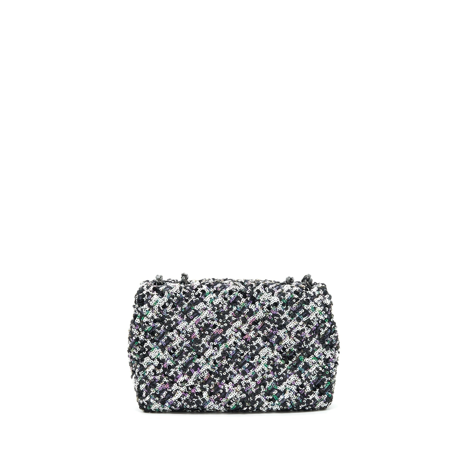 Chanel Rectangular Flap Sequins Hardware Multicolor Black Shoulder Bag