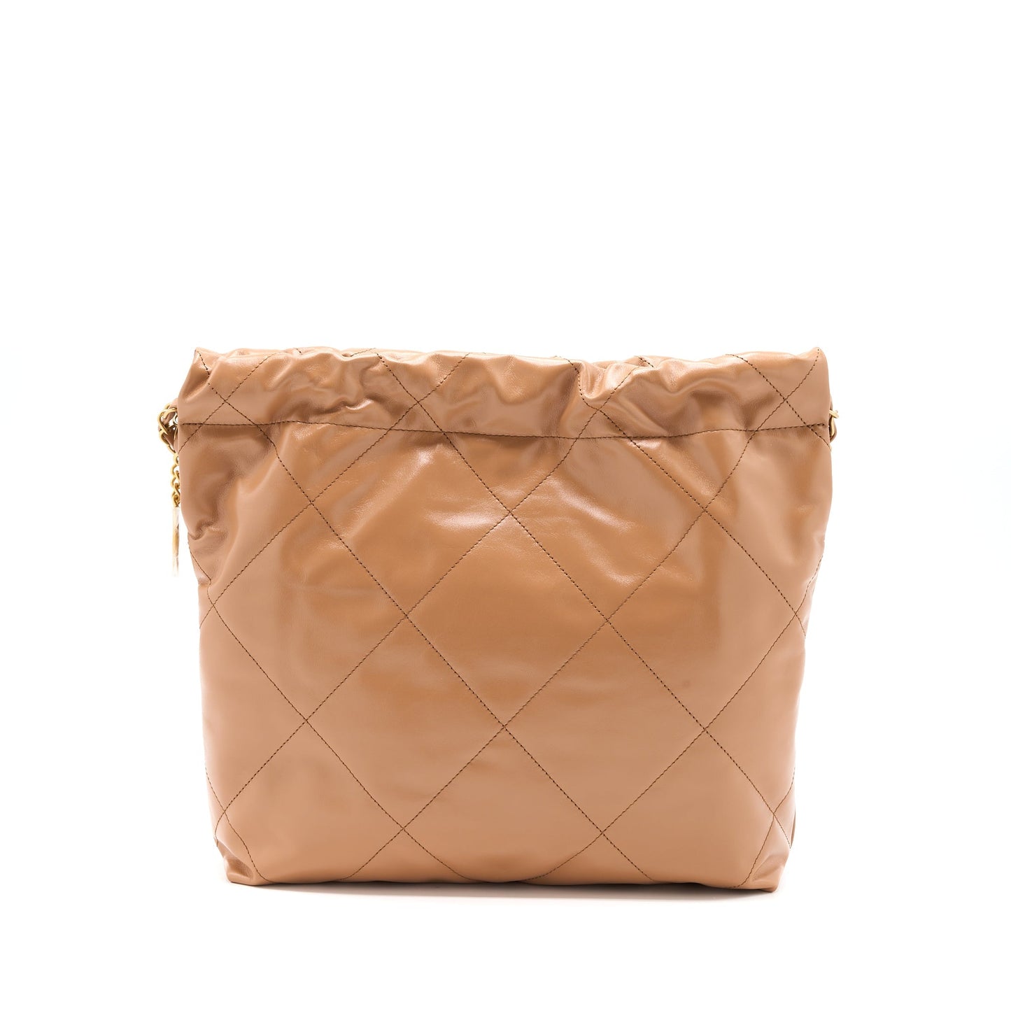 Chanel 22 Shiny Calfskin Caramel GHW Microchip Small Handbag