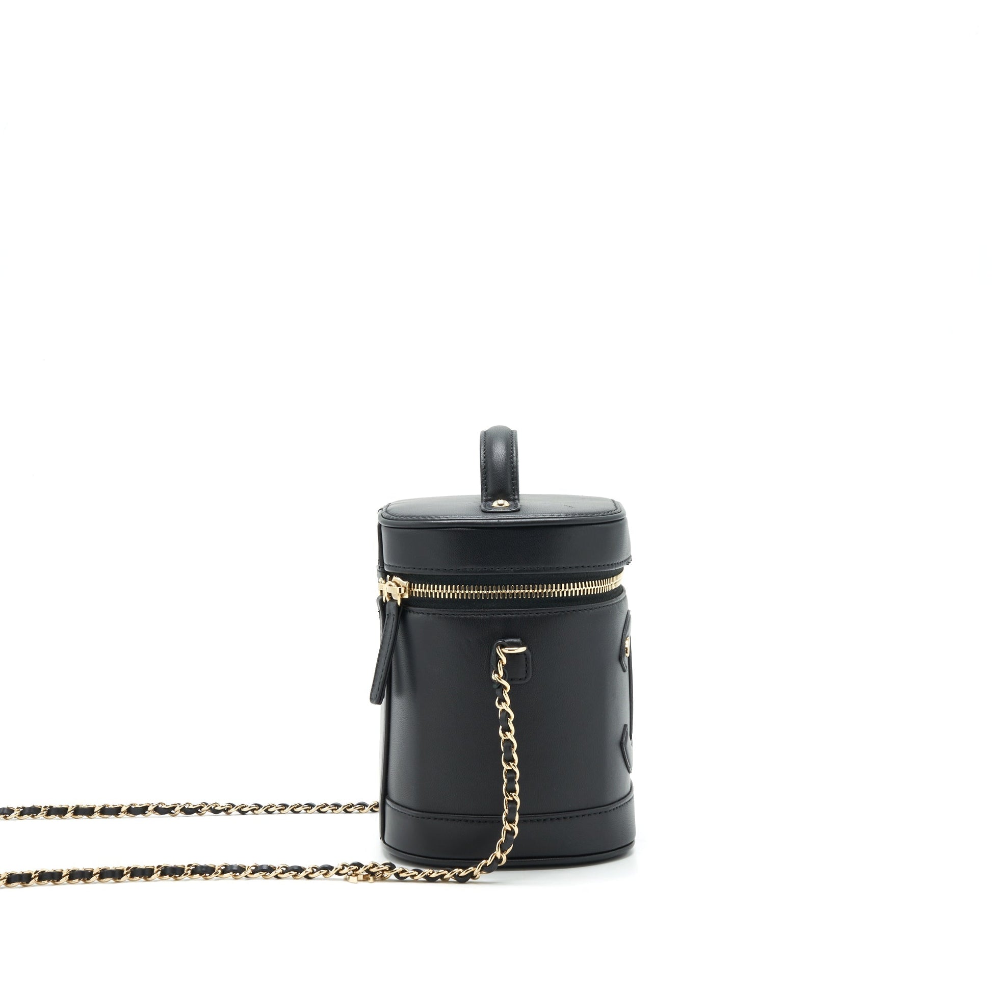 Chanel Vanity Lambskin LGHW Black Handbag