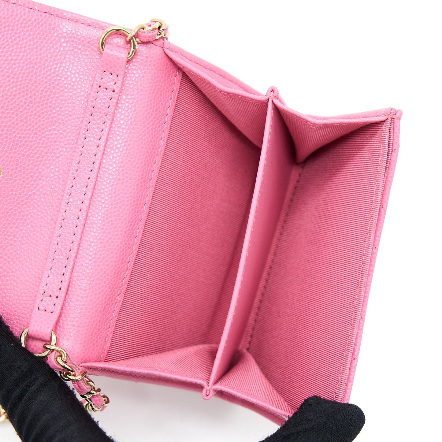 Chanel Flap Card Holder Caviar LGHW Pink Wallet Case