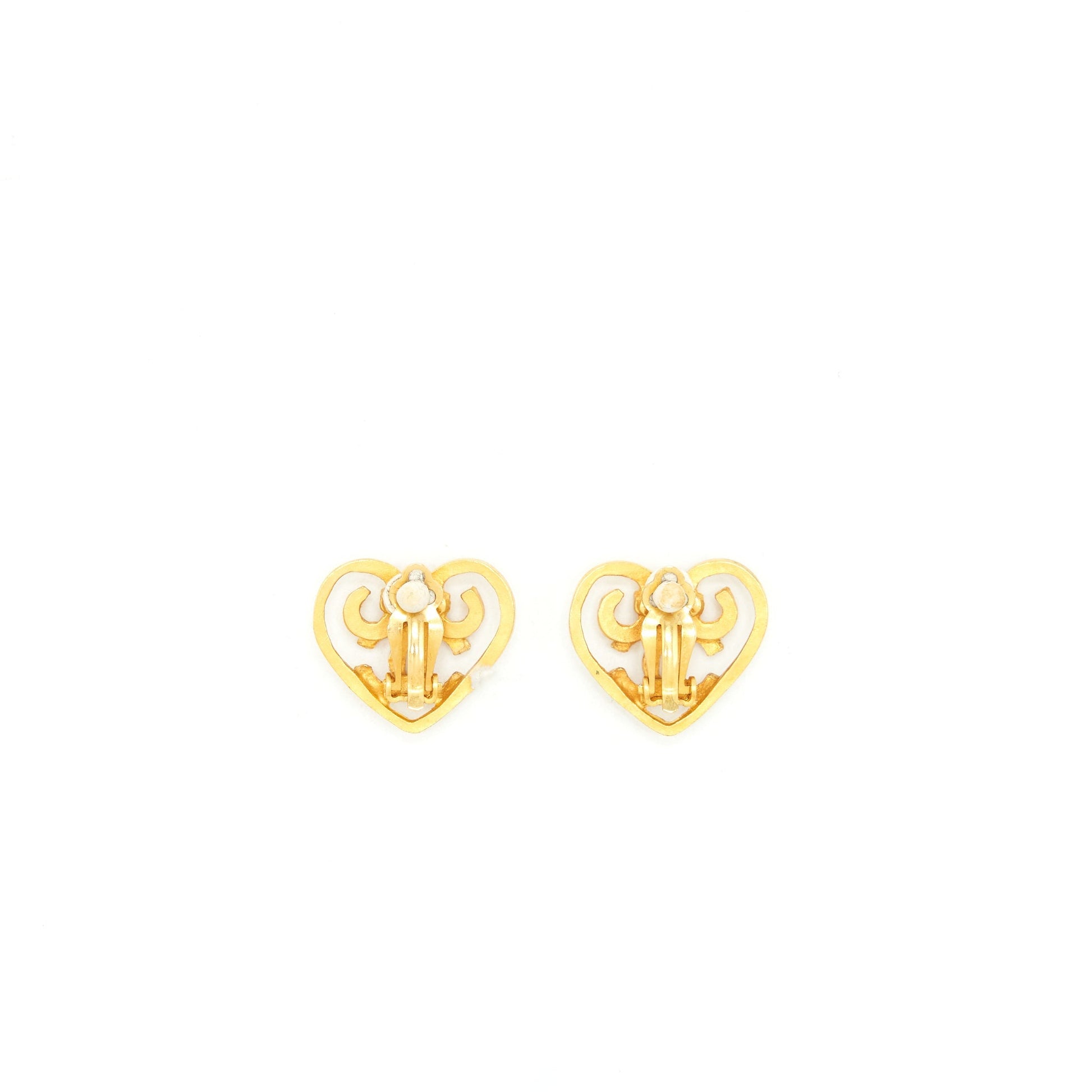 Chanel Heart CC Logo Earclips 24K Plated Handbag