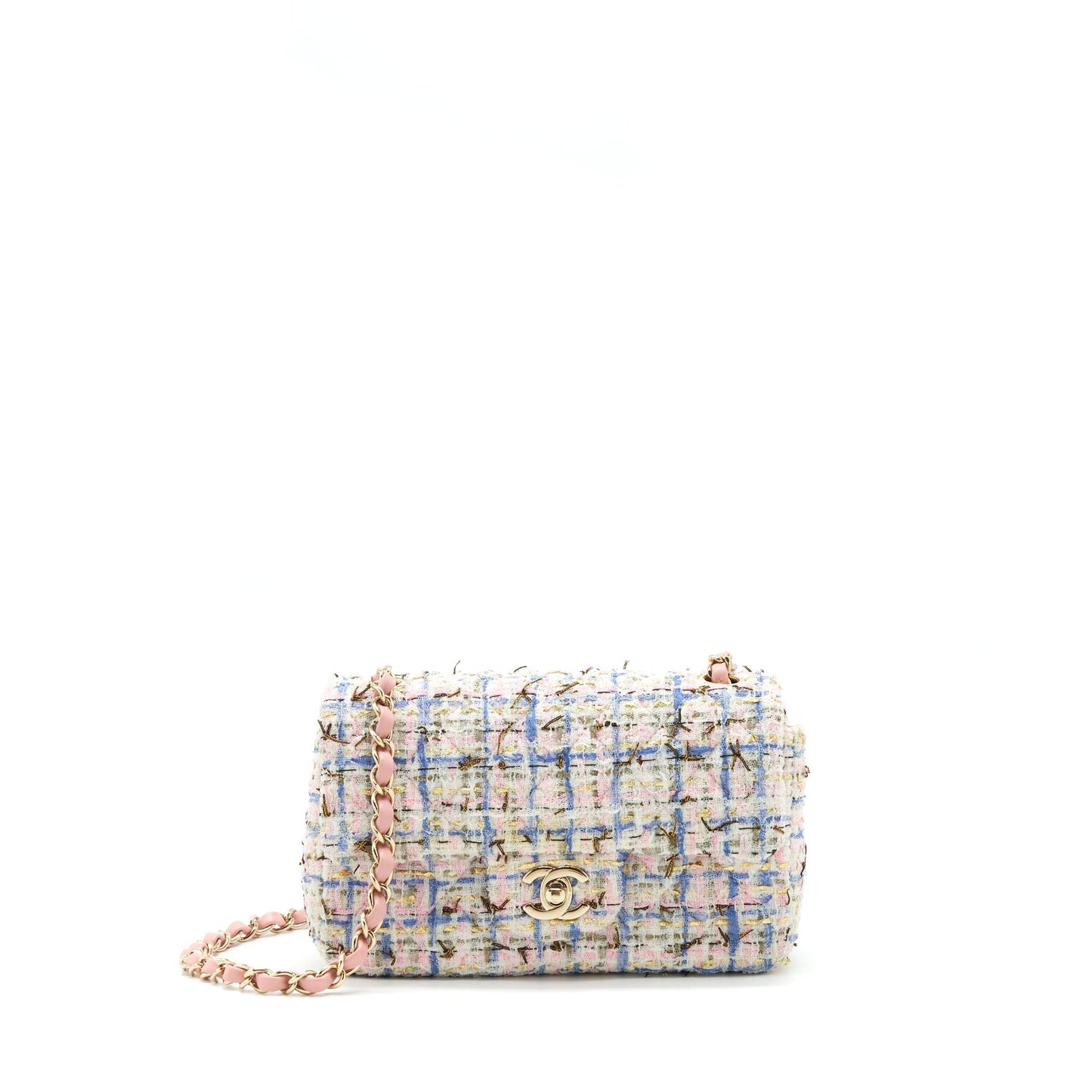 Chanel Rectangular Flap Tweed LGHW Multicolour Shoulder Bag Multicolour Lghw