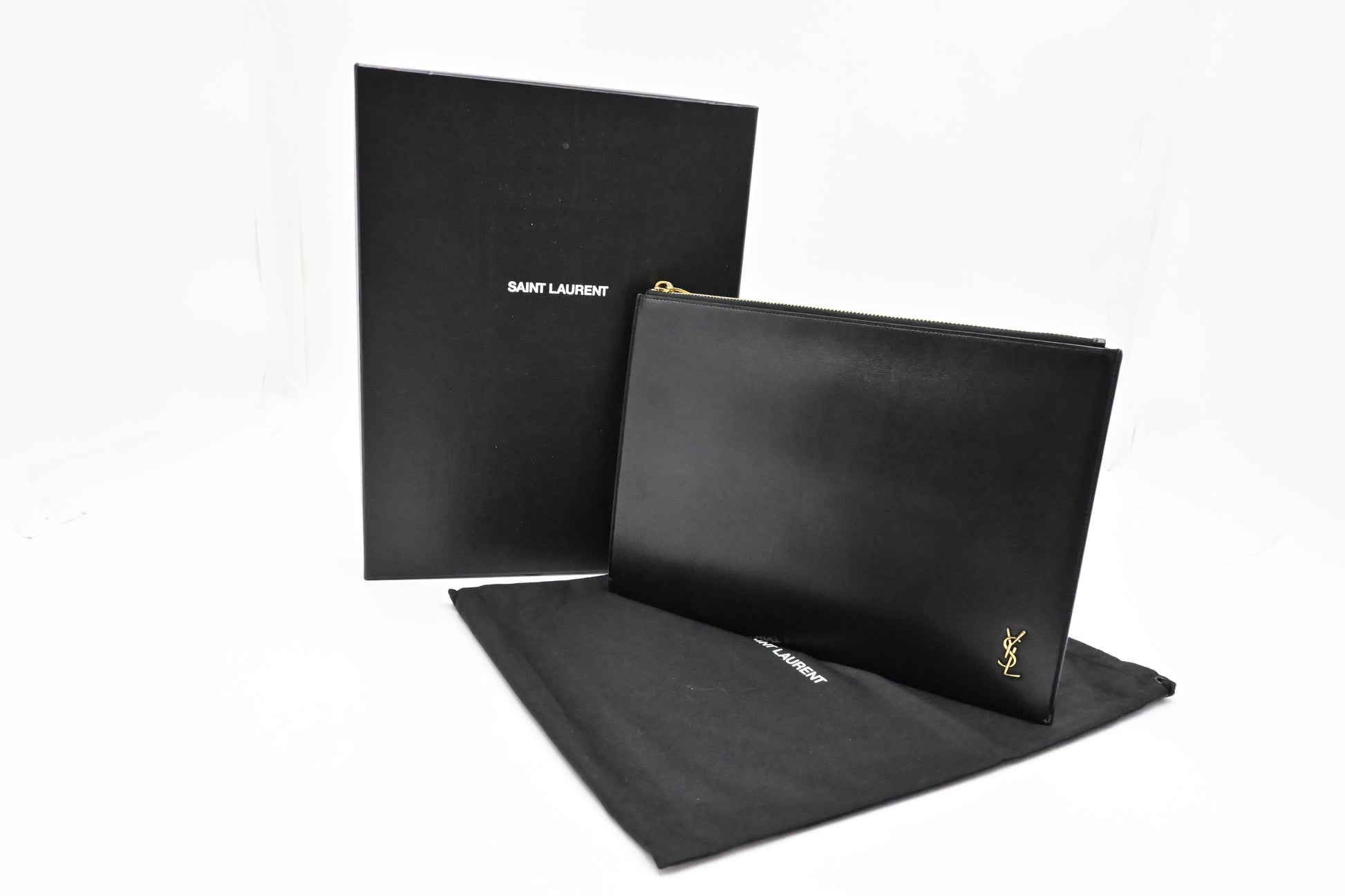 YSL Saint Laurent Clutch In Leather Monogram Clutch Bag