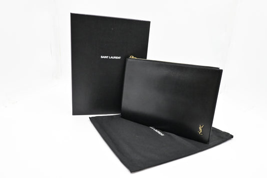 YSL Saint Laurent Clutch In Leather Monogram Clutch Bag