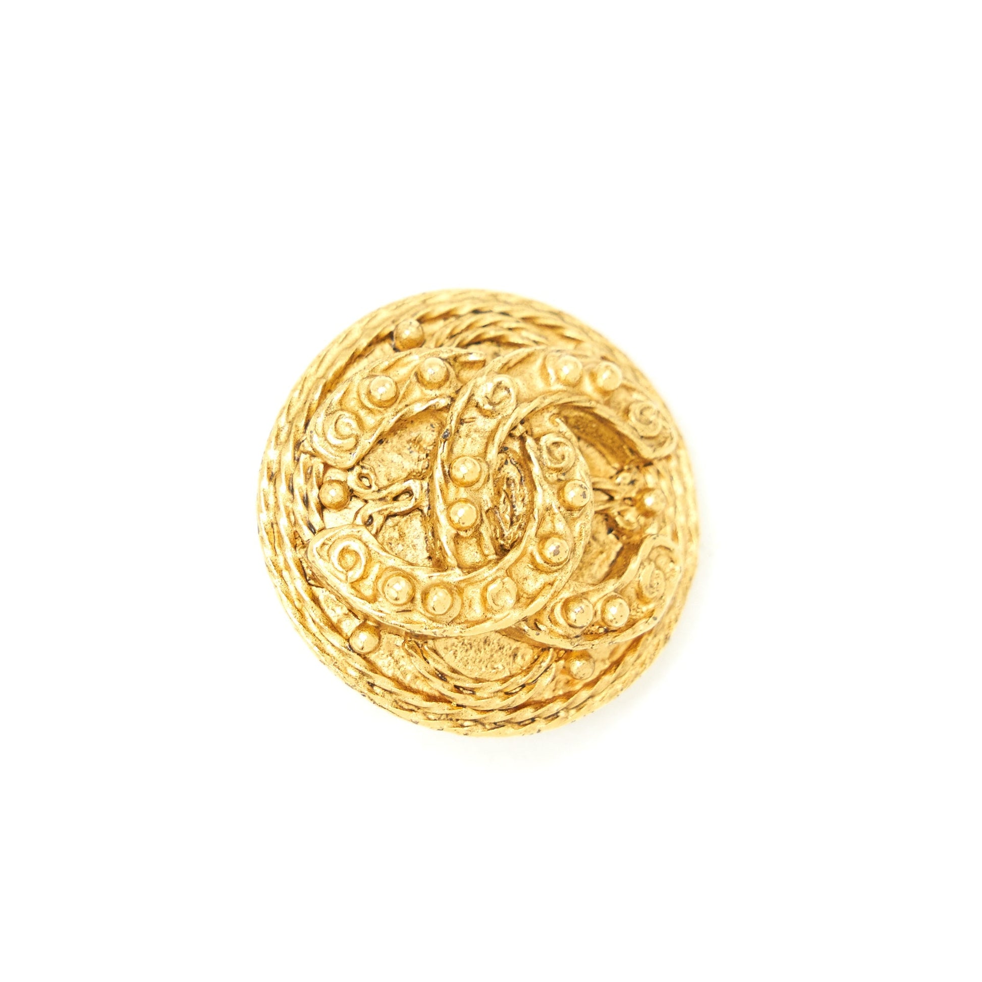 Chanel Round CC Logo Earclips 24K Plated Handbag