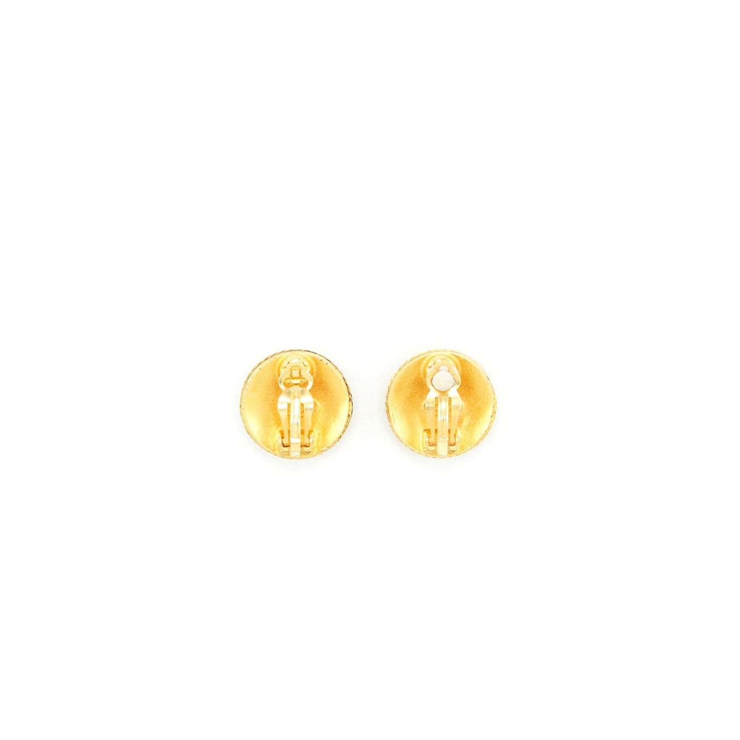 Chanel Round CC Logo Earclips 24K Plated Handbag