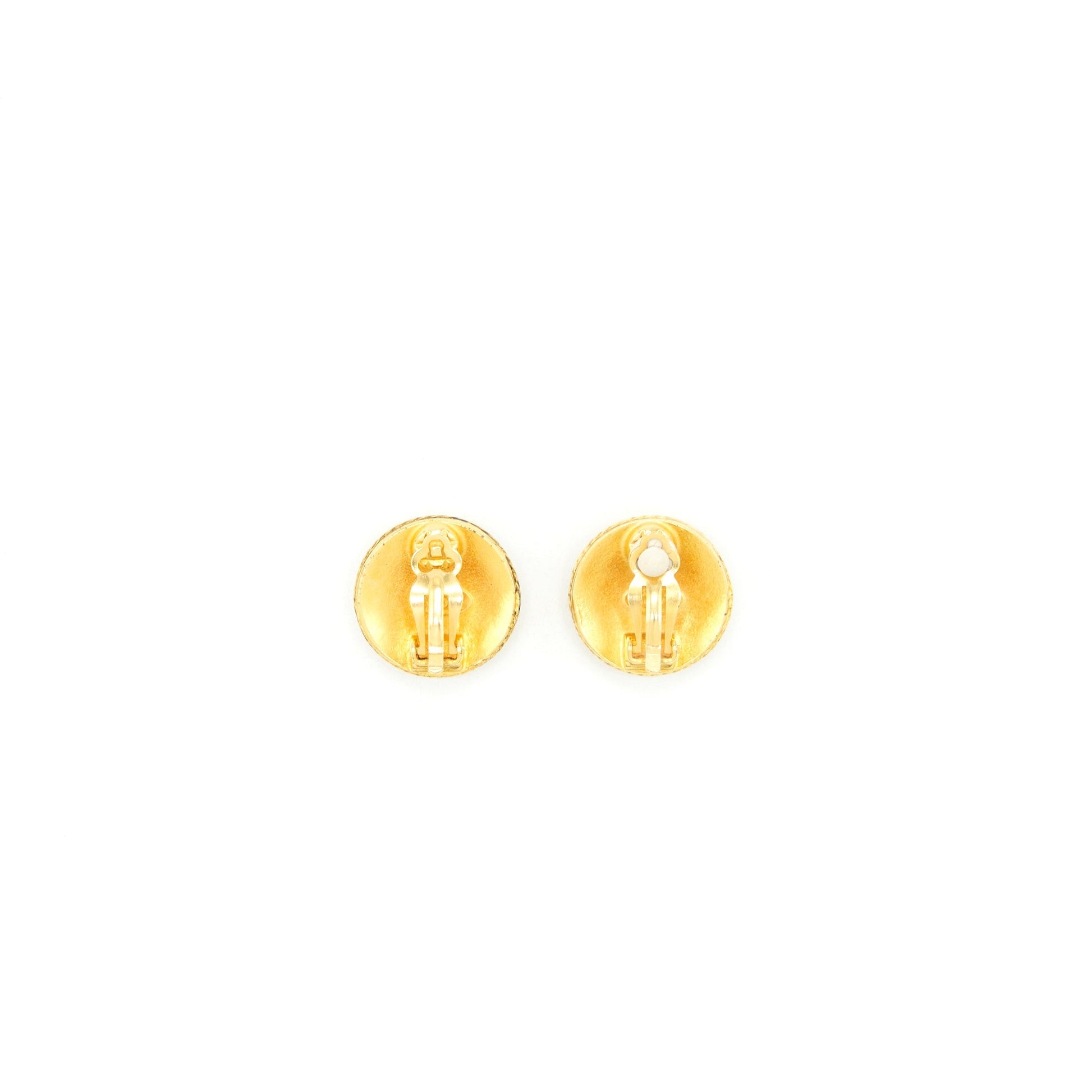 Chanel Round CC Logo Earclips 24K Plated Handbag