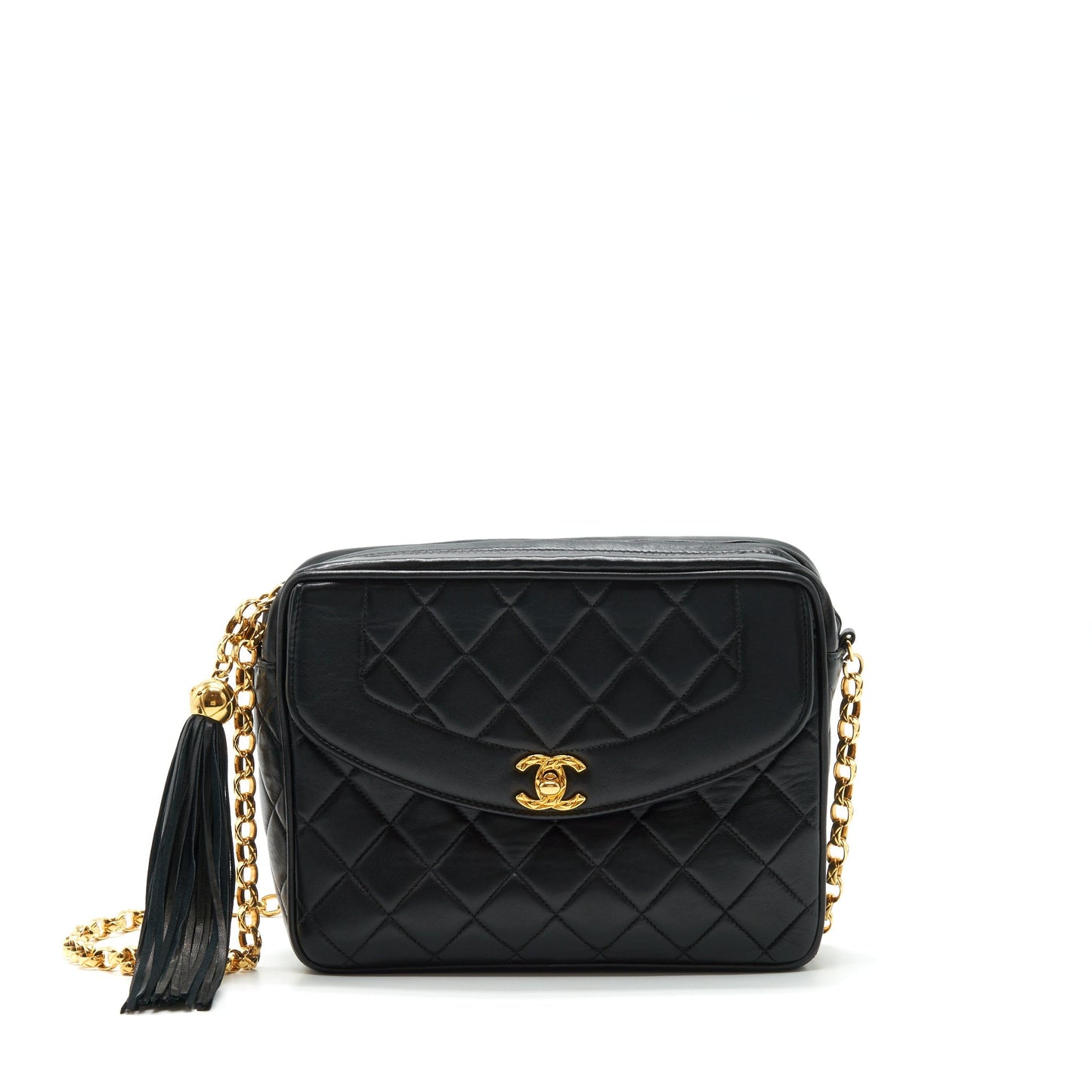 Chanel Camera Lambskin GHW Black Crossbody Bag