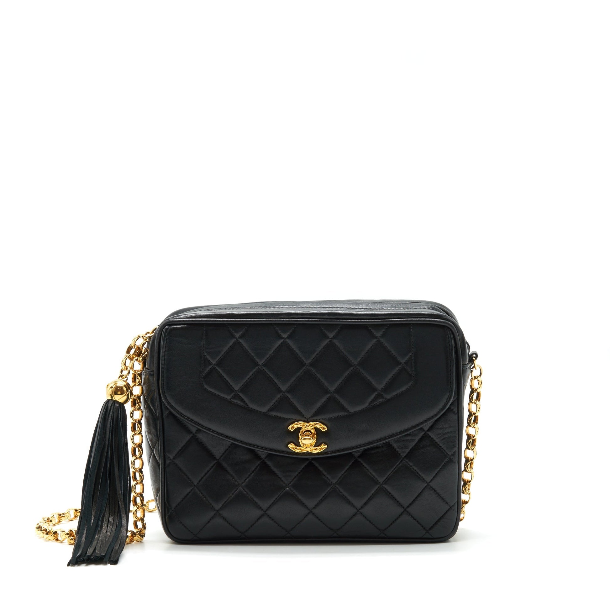 Chanel Camera Lambskin GHW Black Crossbody Bag