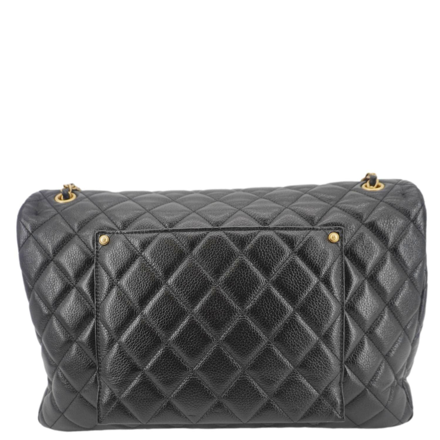 Chanel XXL Flap Leather Lambskin Black Travel Bag