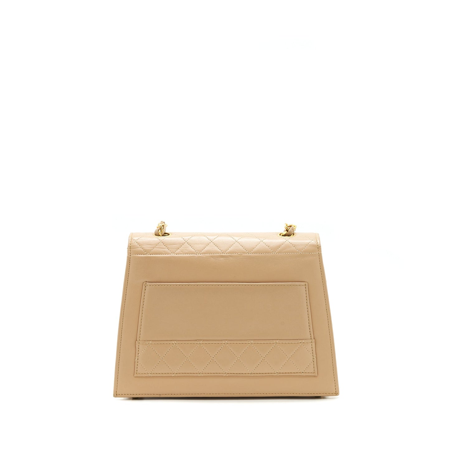 Chanel Single Flap Cross body Lambskin GHW Beige Shoulder Bag
