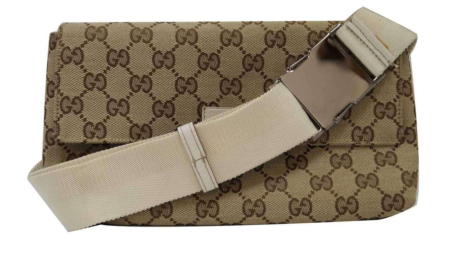 Gucci Waist Bum Bag Canvas Brown Crossbody Bag