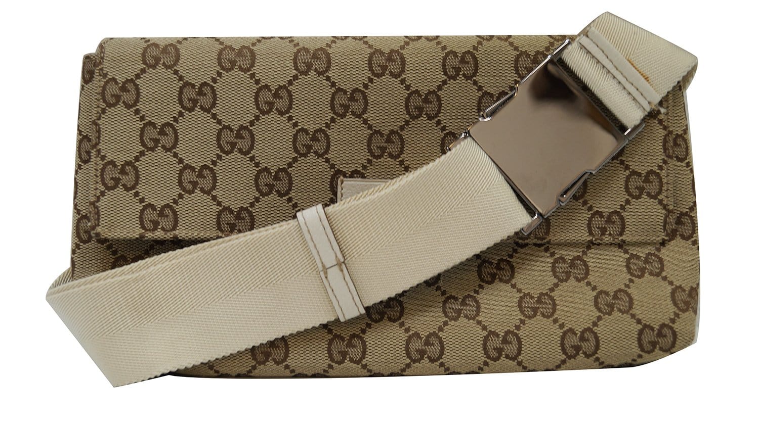 Gucci Waist Bum Bag Canvas Brown Crossbody Bag