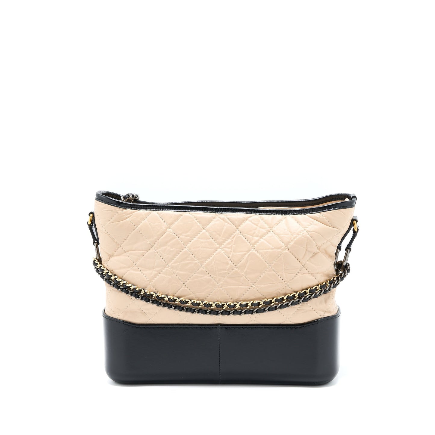 Chanel Gabrielle Hobo Calfskin Hardware Multicolour Black Beige Shoulder Bag