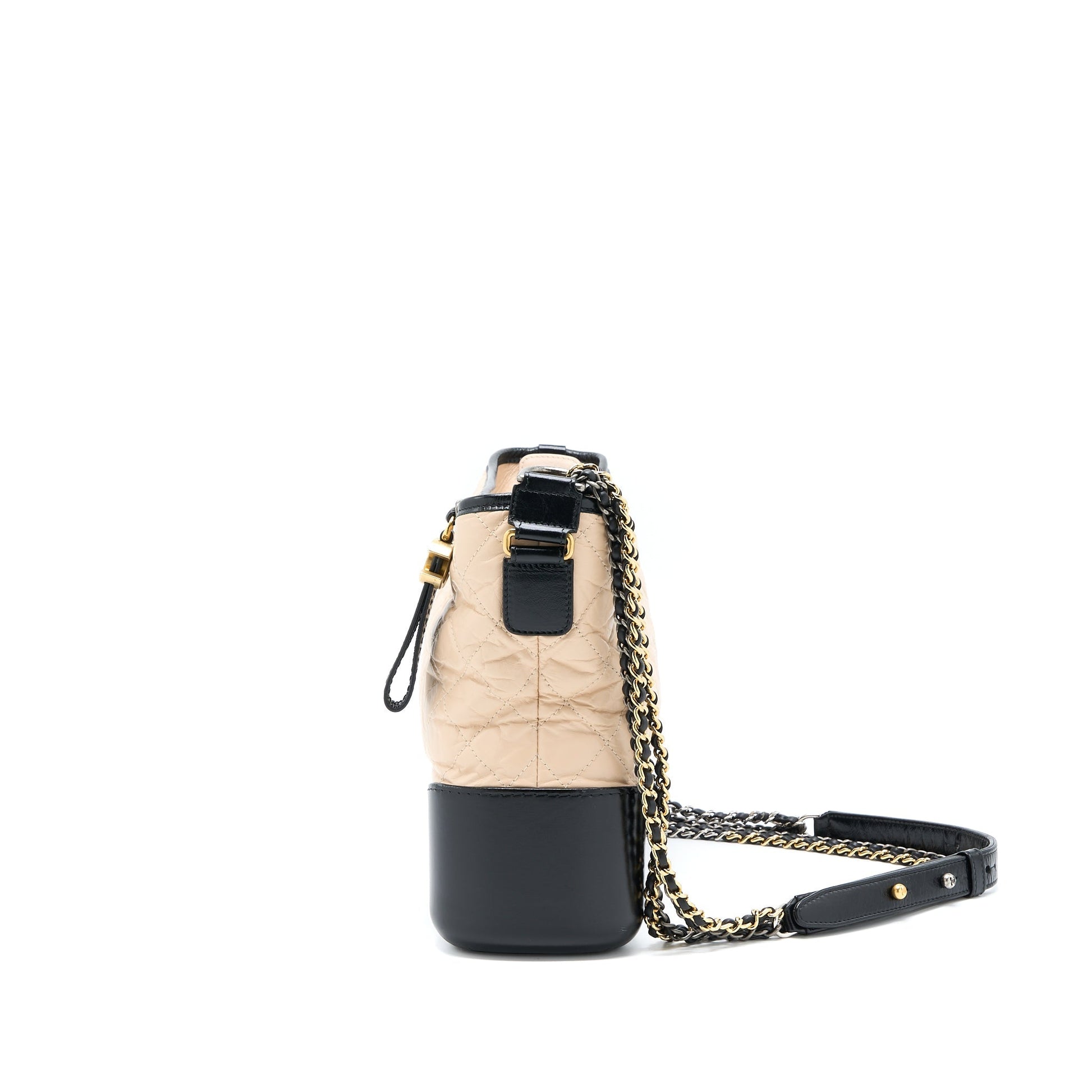Chanel Gabrielle Hobo Calfskin Hardware Multicolour Black Beige Shoulder Bag