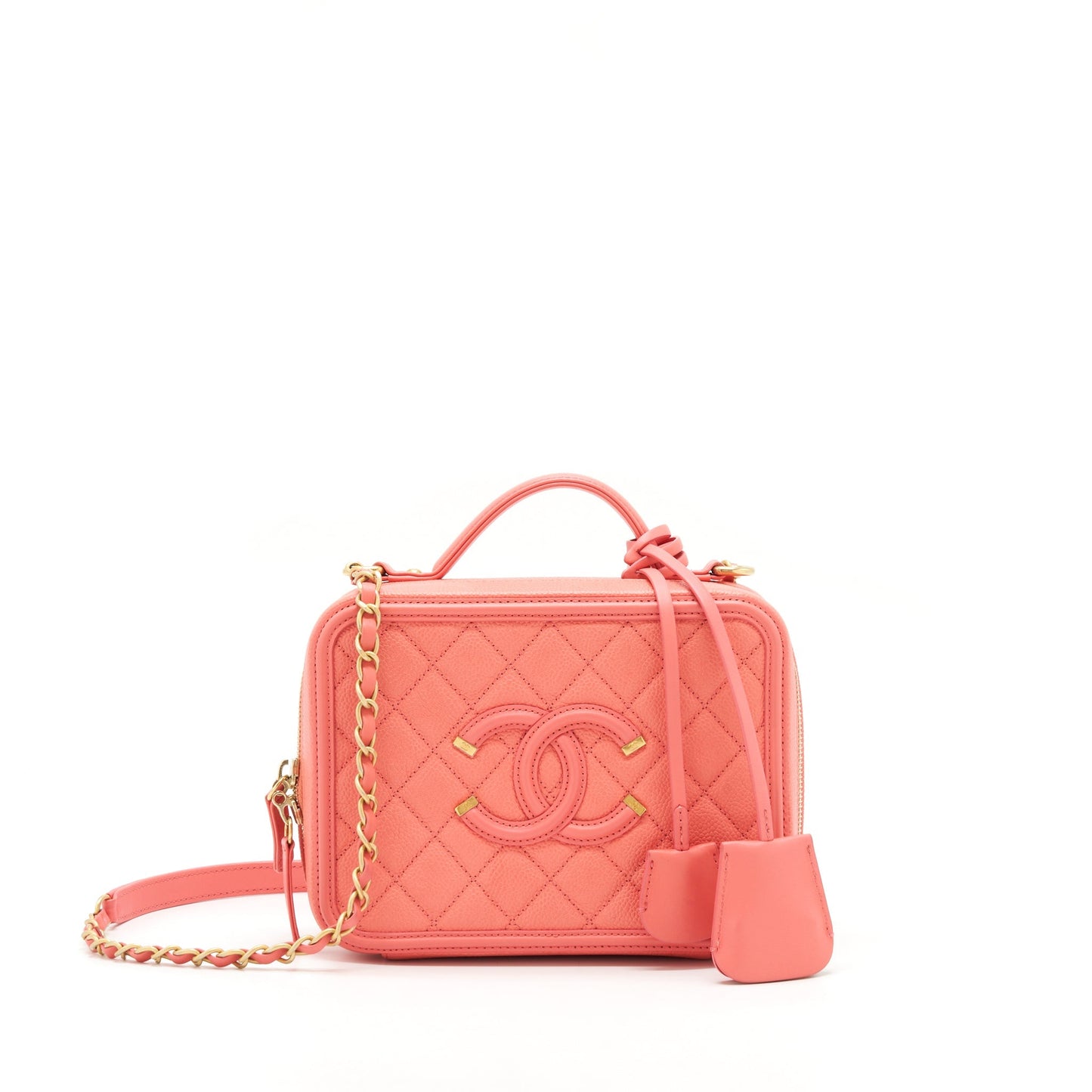 Chanel Vanity Caviar GHW Pink Handbag