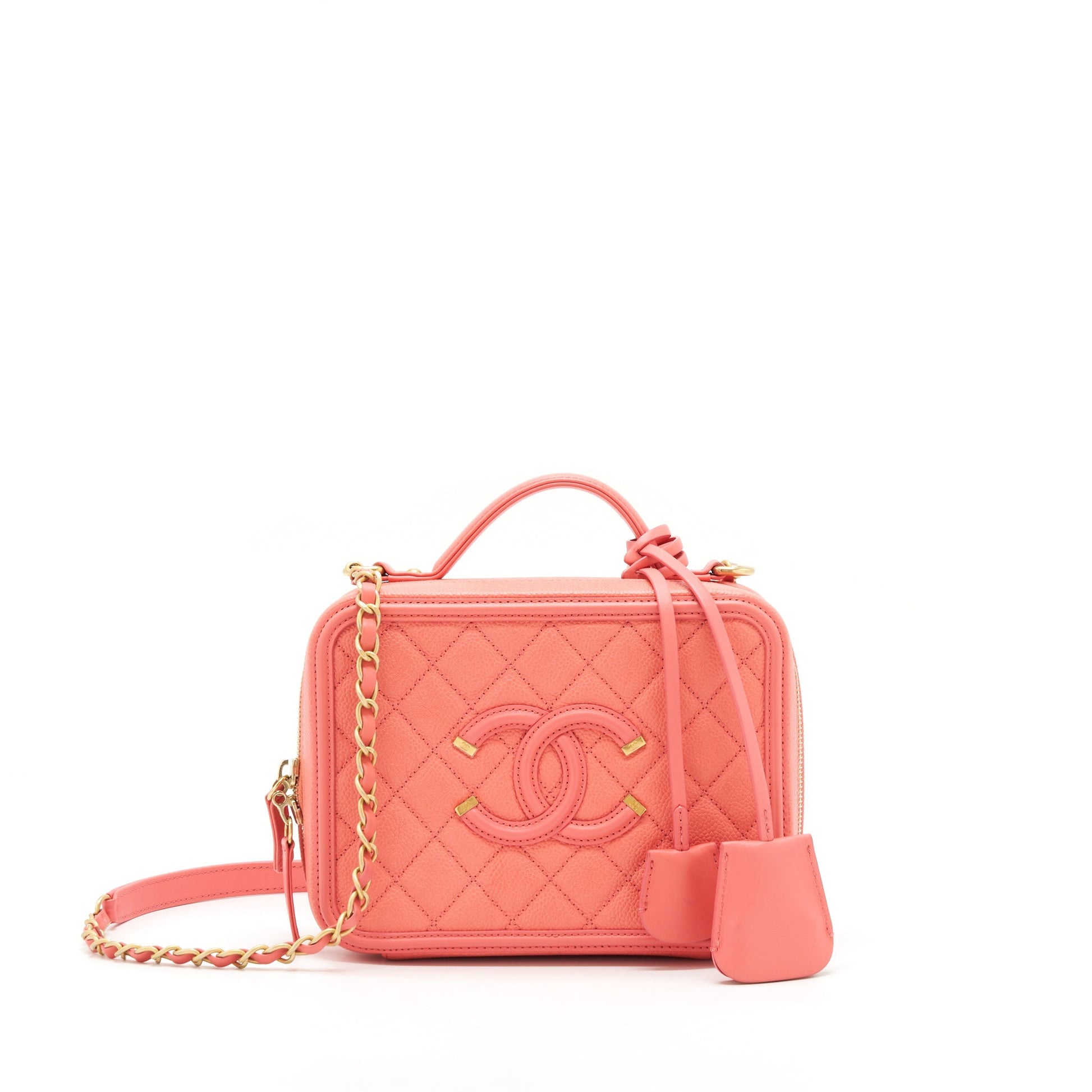 Chanel Vanity Caviar GHW Pink Handbag