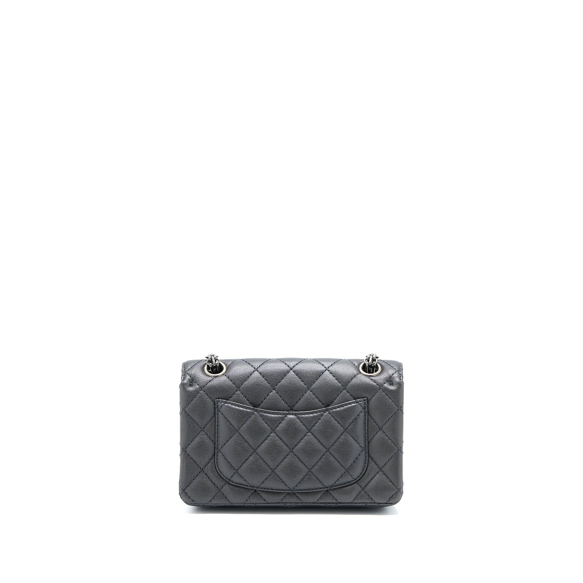 Chanel 2.55 Reissue Flap Goatskin Dark Ruthenium Grey Shoulder Bag