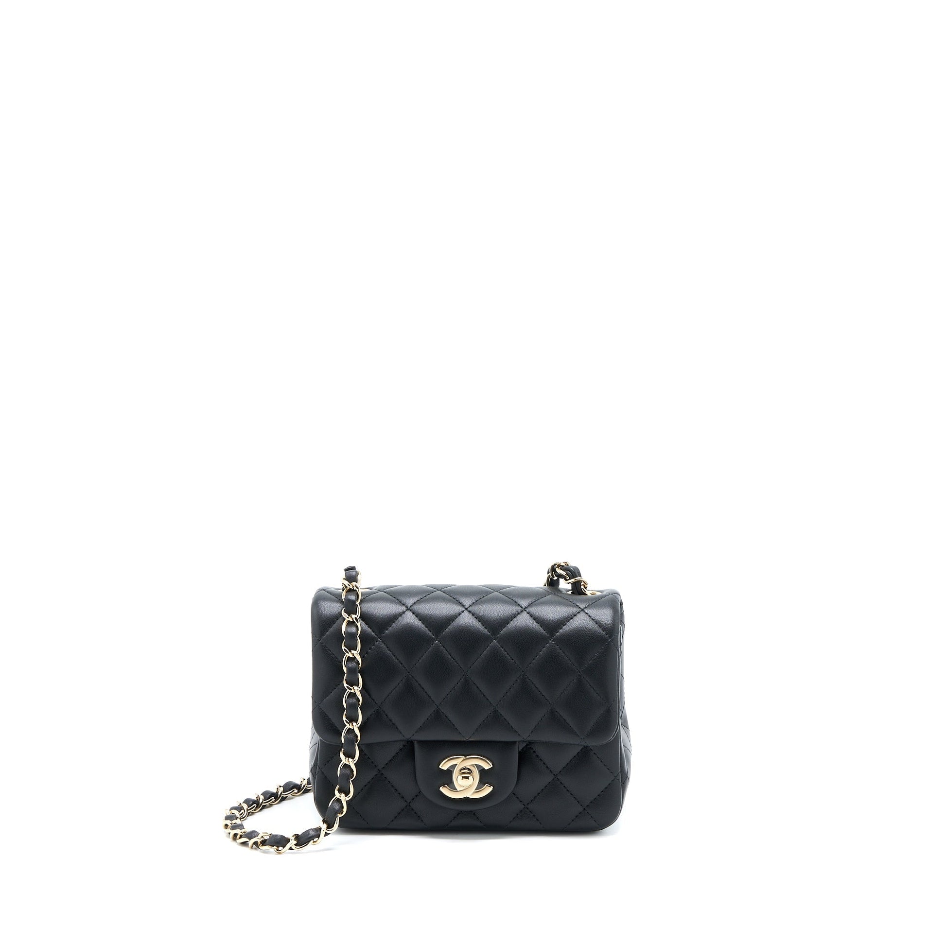 Chanel Classic Square Flap Lambskin GHW Black Shoulder Bag