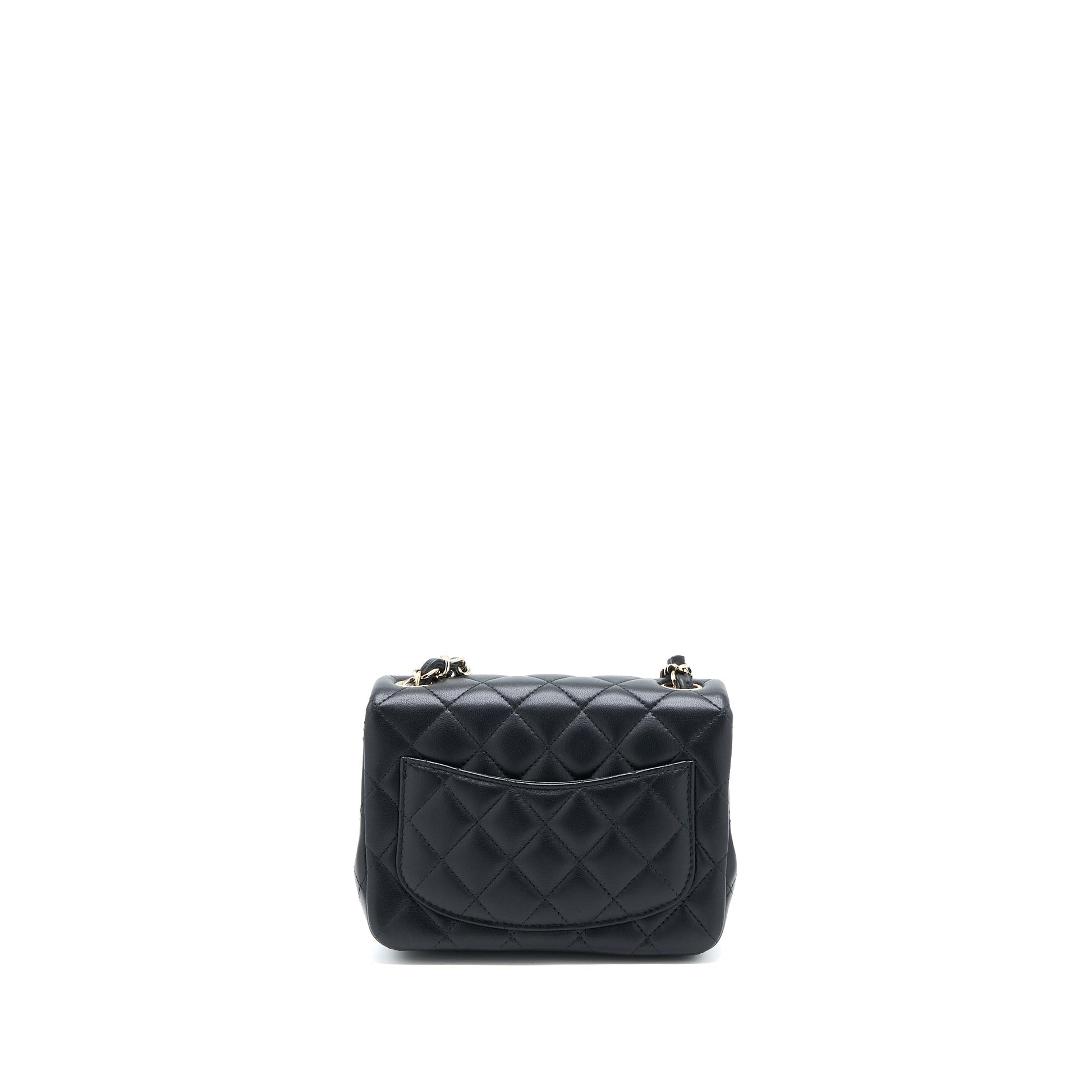 Chanel Classic Square Flap Lambskin GHW Black Shoulder Bag