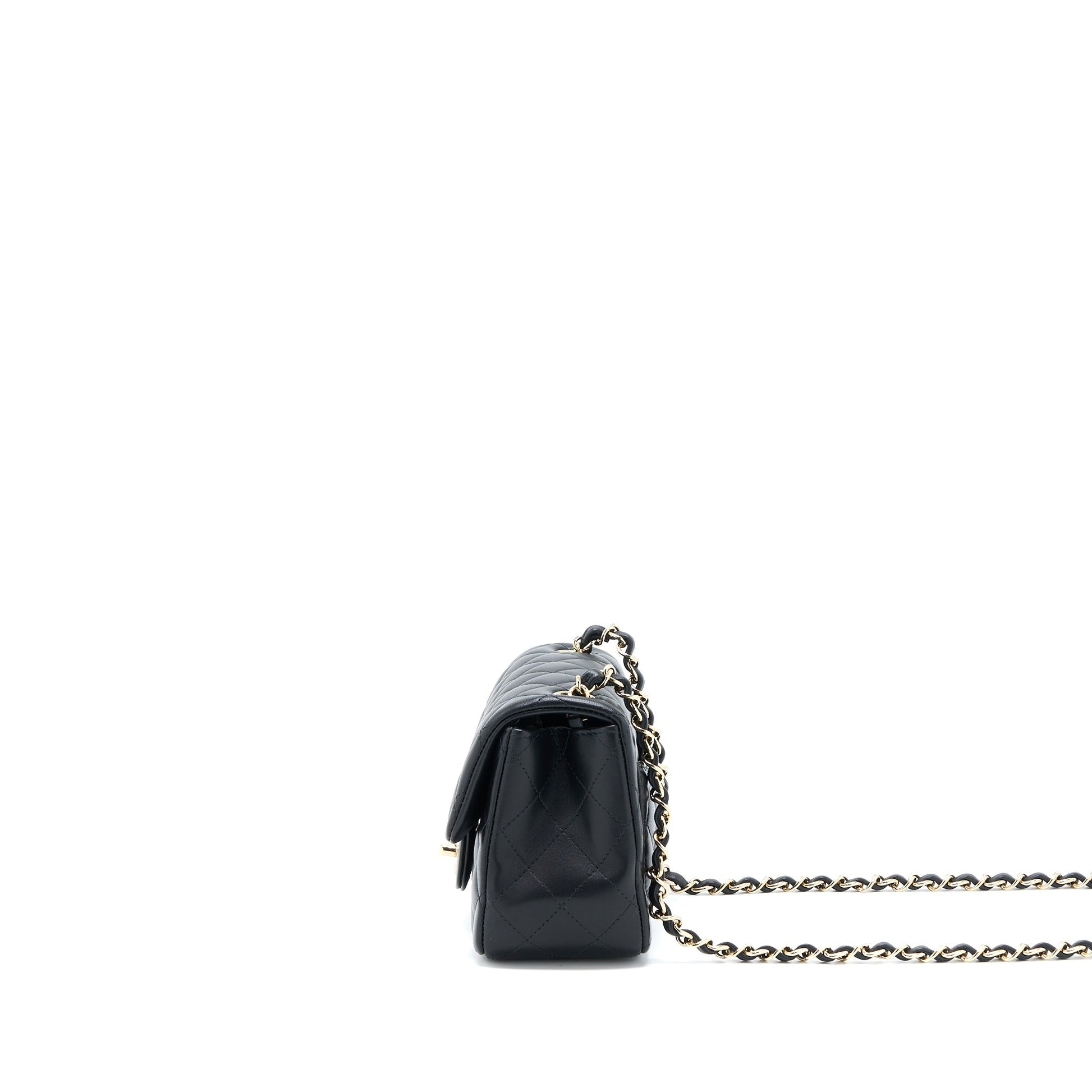 Chanel Classic Square Flap Lambskin GHW Black Shoulder Bag