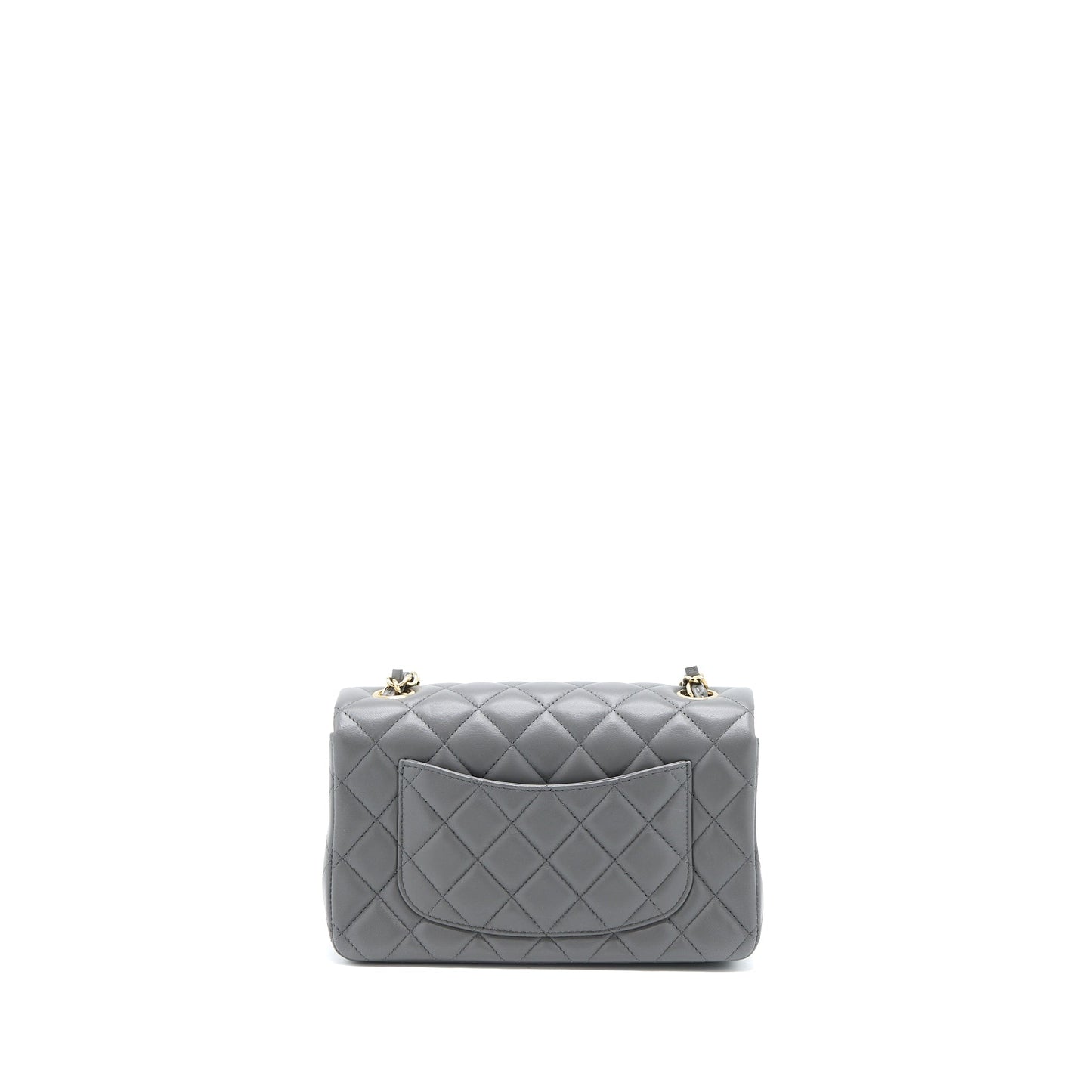 Chanel 22A Rectangular Flap Lambskin LGHW Microchip Grey Shoulder Bag Microchip 2