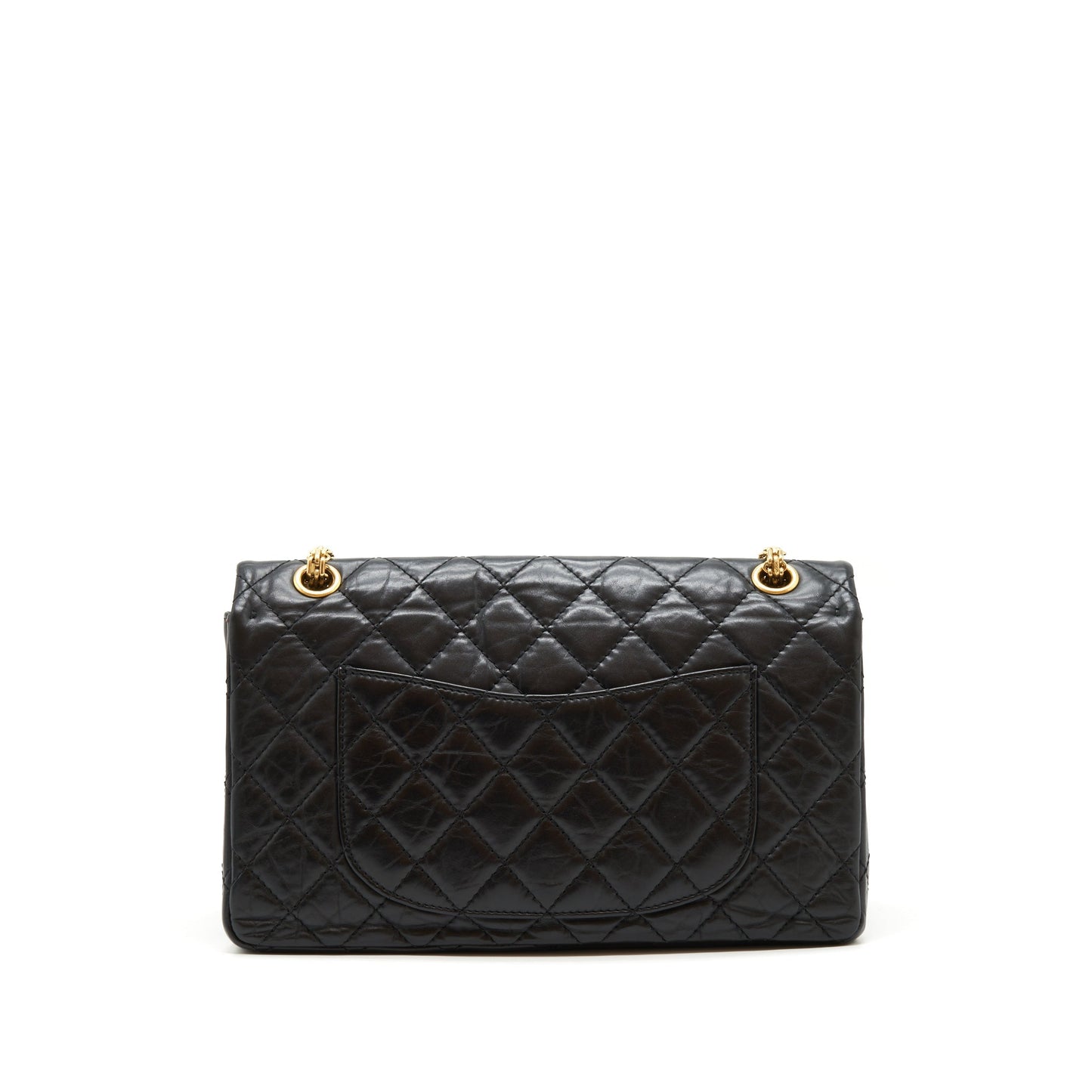 Chanel 2.55 226 Reissue Double Flap Calfskin Black Shoulder Bag Black Ghw