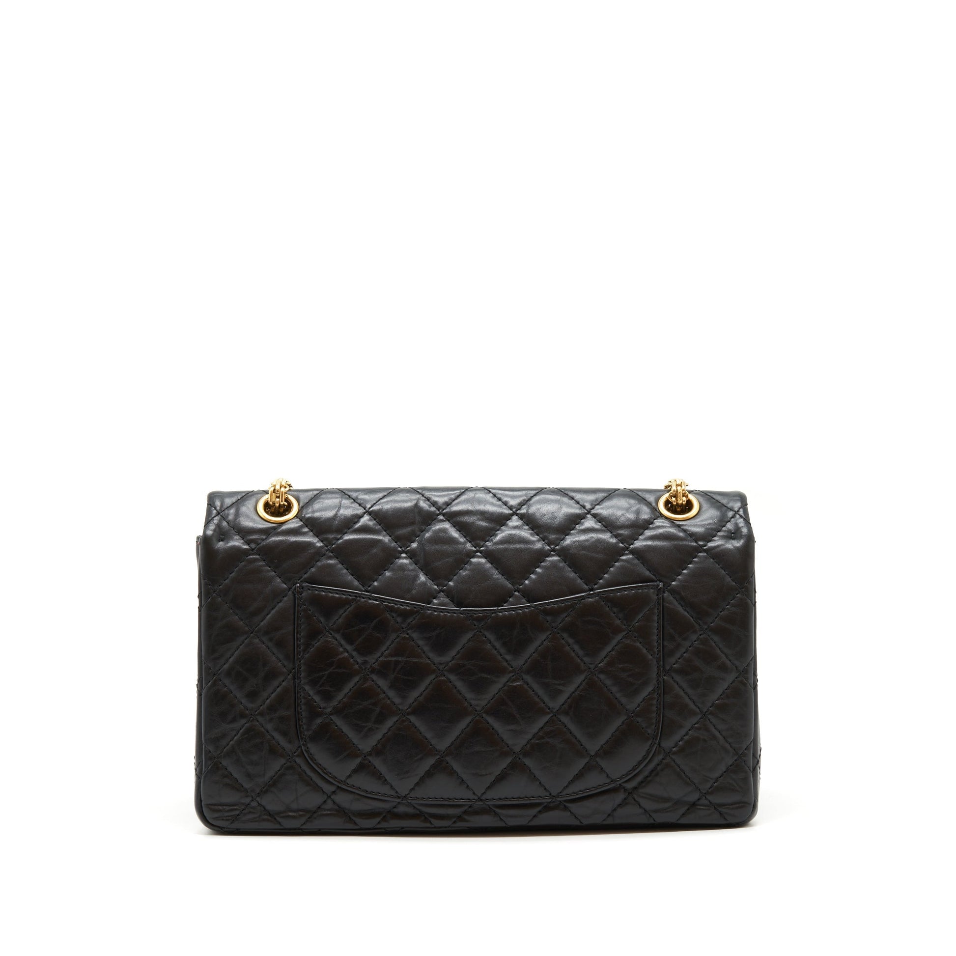 Chanel 2.55 226 Reissue Double Flap Calfskin Black Shoulder Bag Black Ghw