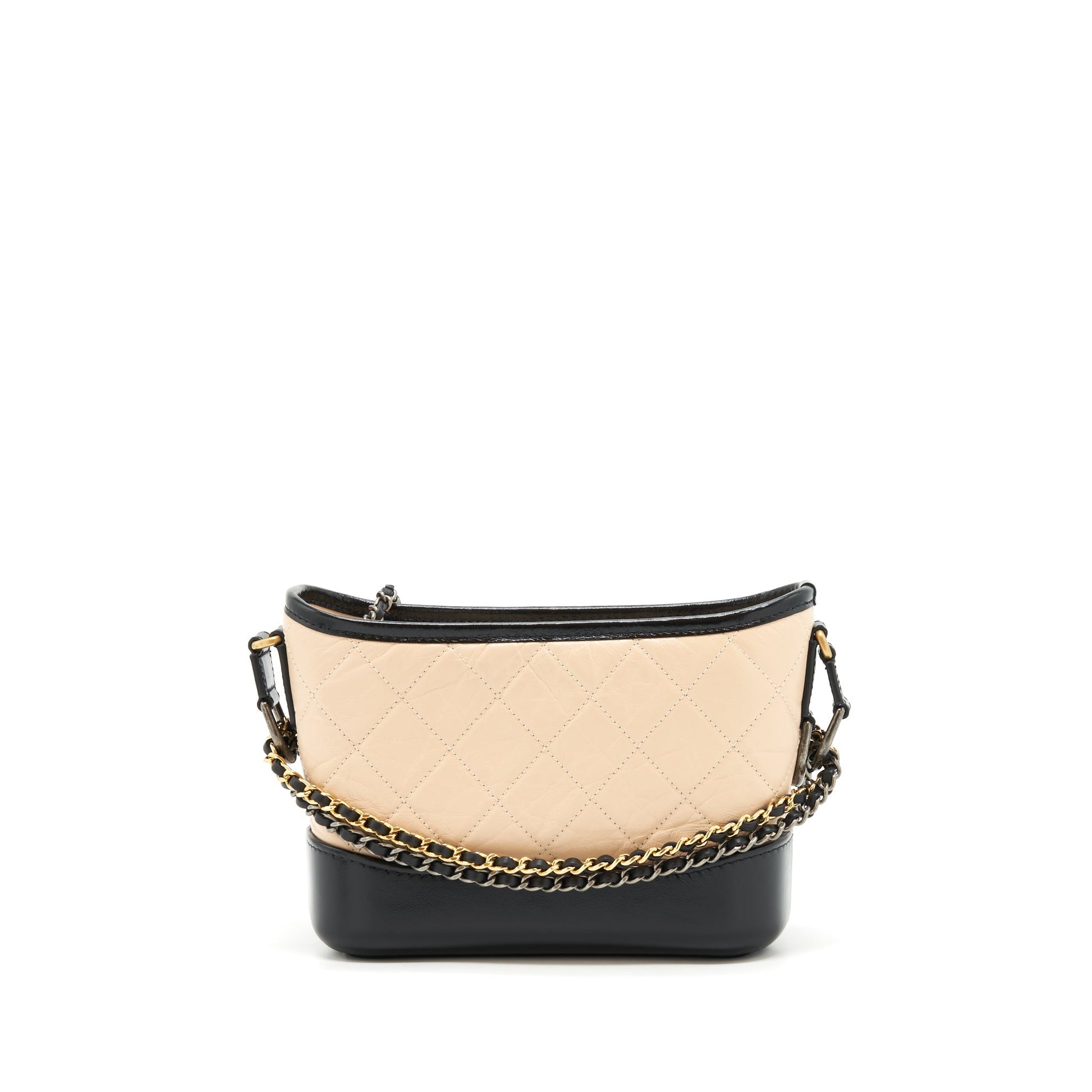 Chanel Gabrielle Hobo Calfskin Ruthenium Hardware Black Gold Silver Beige Small Shoulder Bag