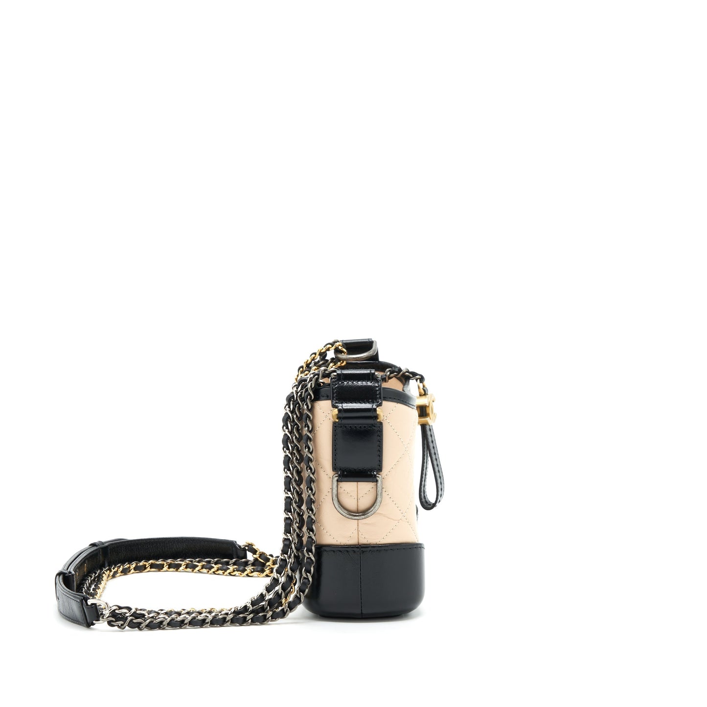 Chanel Gabrielle Hobo Calfskin Ruthenium Hardware Black Gold Silver Beige Small Shoulder Bag