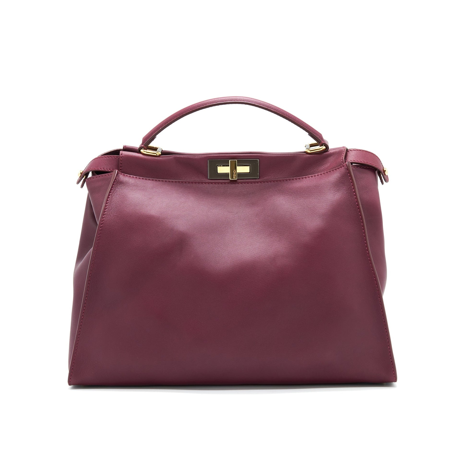 Fendi Peekaboo Tote Purse Dark Red Large Tote Bag