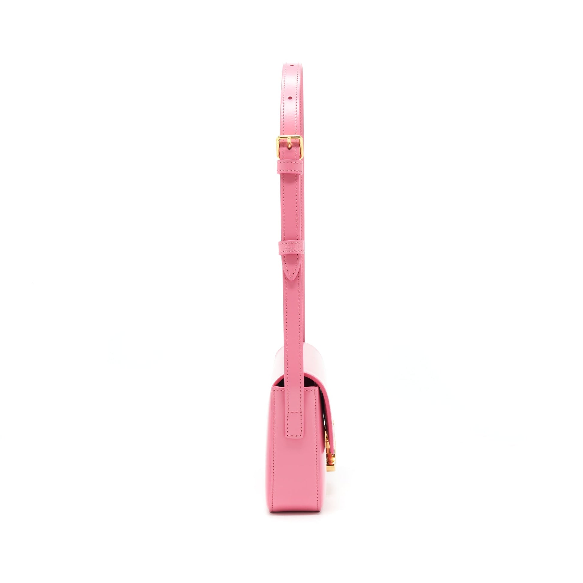 Celine Triomphe Purse Calfskin Flamingo Handbag Mini Travel Bag