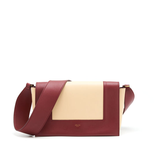 Celine Frame Purse Dark Light Handbag Beige Red Travel Bag