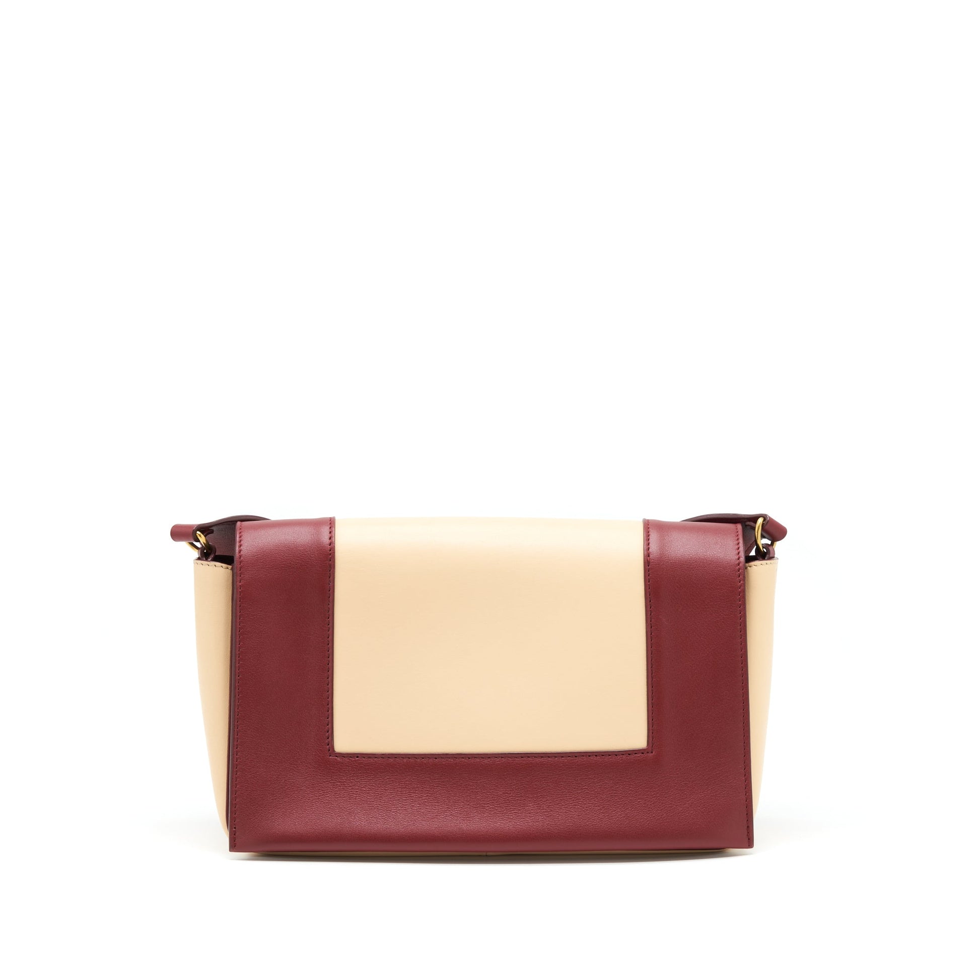 Celine Frame Purse Dark Light Handbag Beige Red Travel Bag