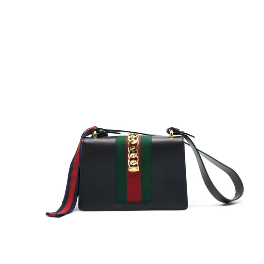 Gucci Sylvia Bag Leather Black Travel Bag