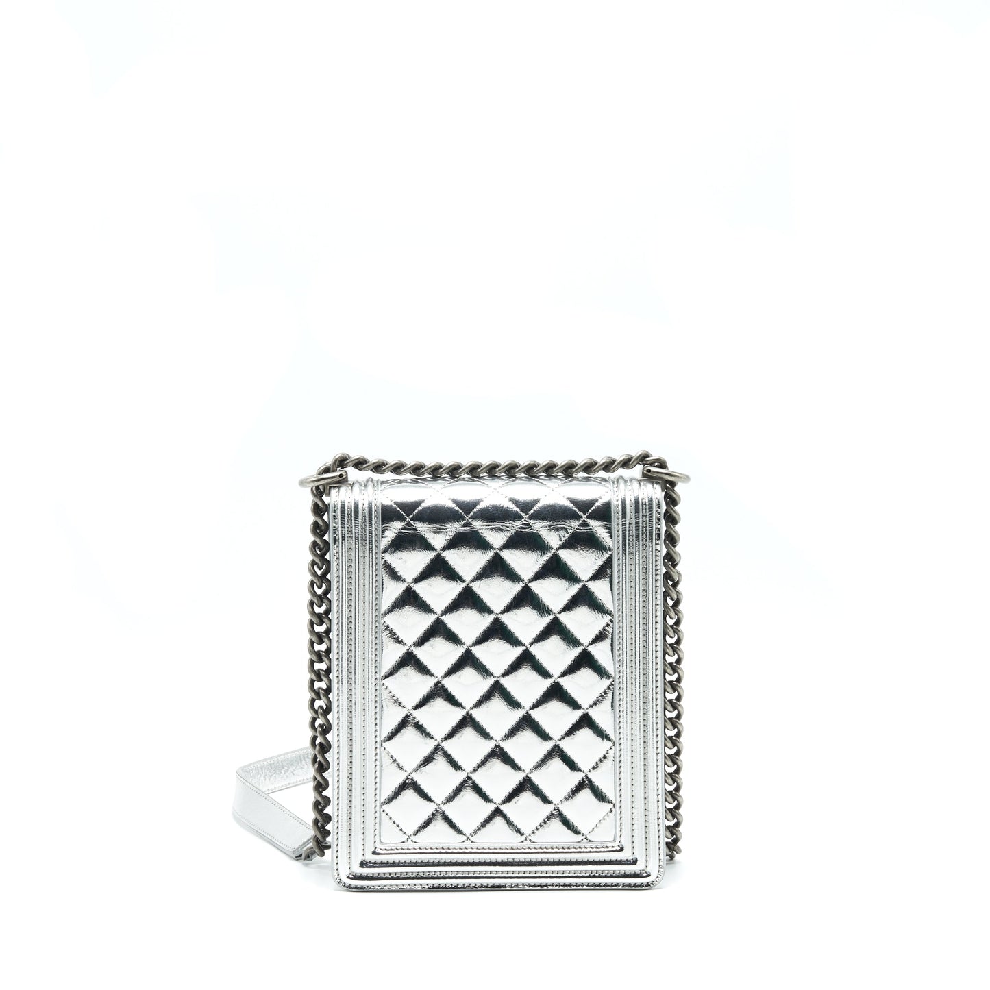 Chanel Vertical re Silver Handbag