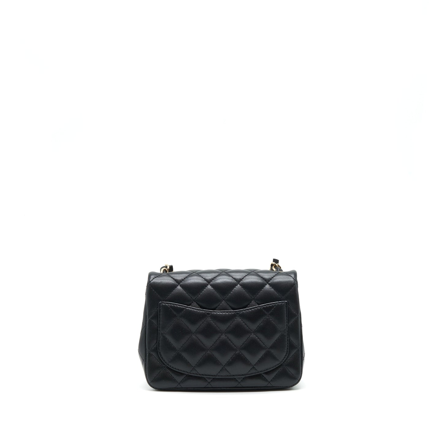 Chanel Square Flap Lambskin LGHW Black Shoulder Bag Black Lghw
