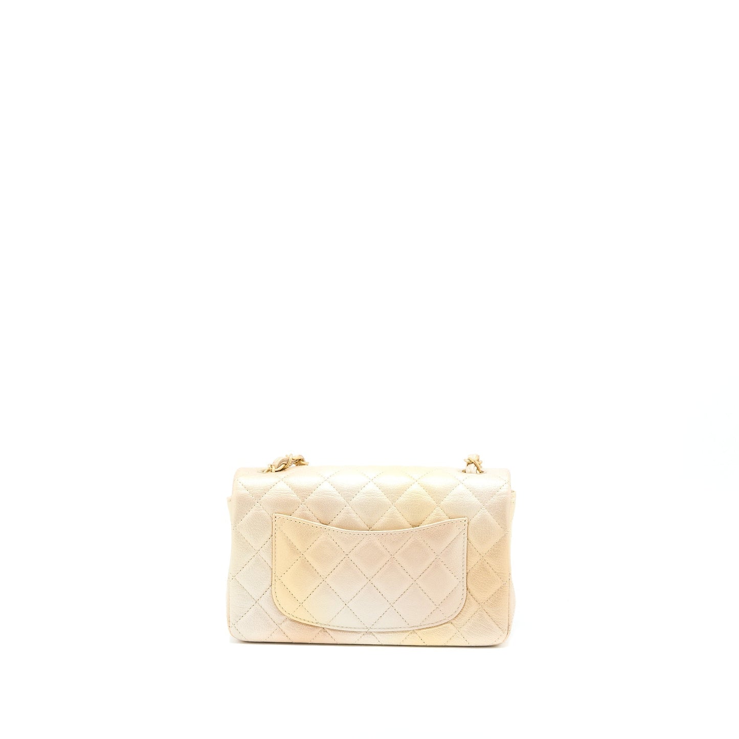 Chanel 22C Rectangular Flag Goatskin Ombre Brushed Beige Mini Bag