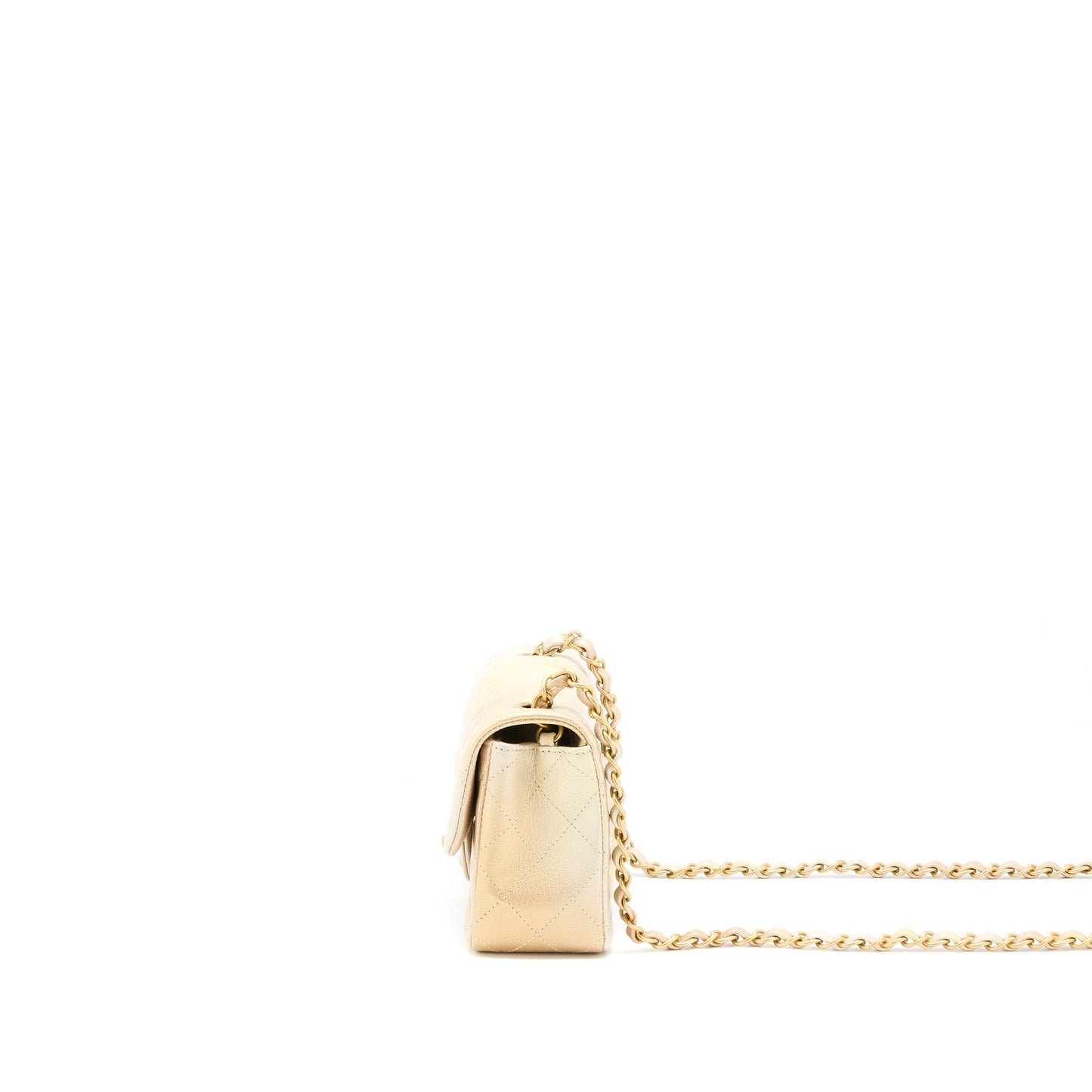 Chanel 22C Rectangular Flag Goatskin Ombre Brushed Beige Mini Bag