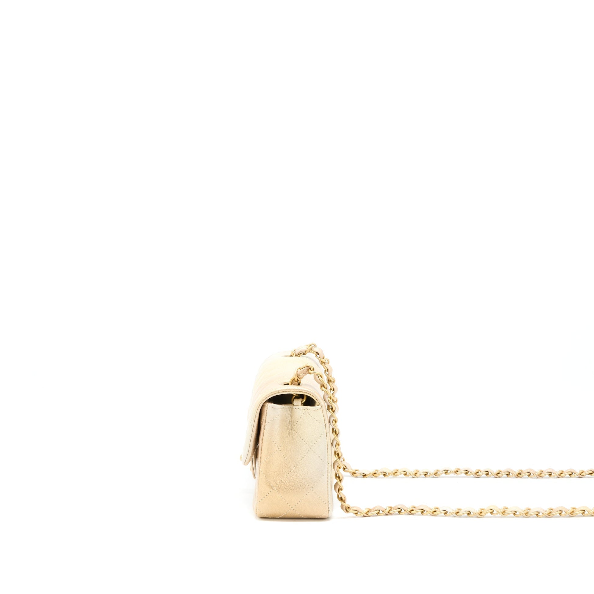 Chanel 22C Rectangular Flag Goatskin Ombre Brushed Beige Mini Bag