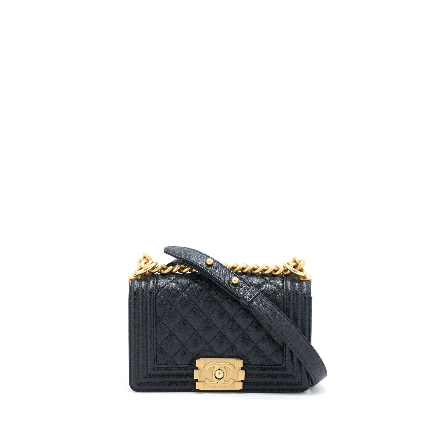 Chanel Boy Caviar GHW Black Small Handbag Ghw 2