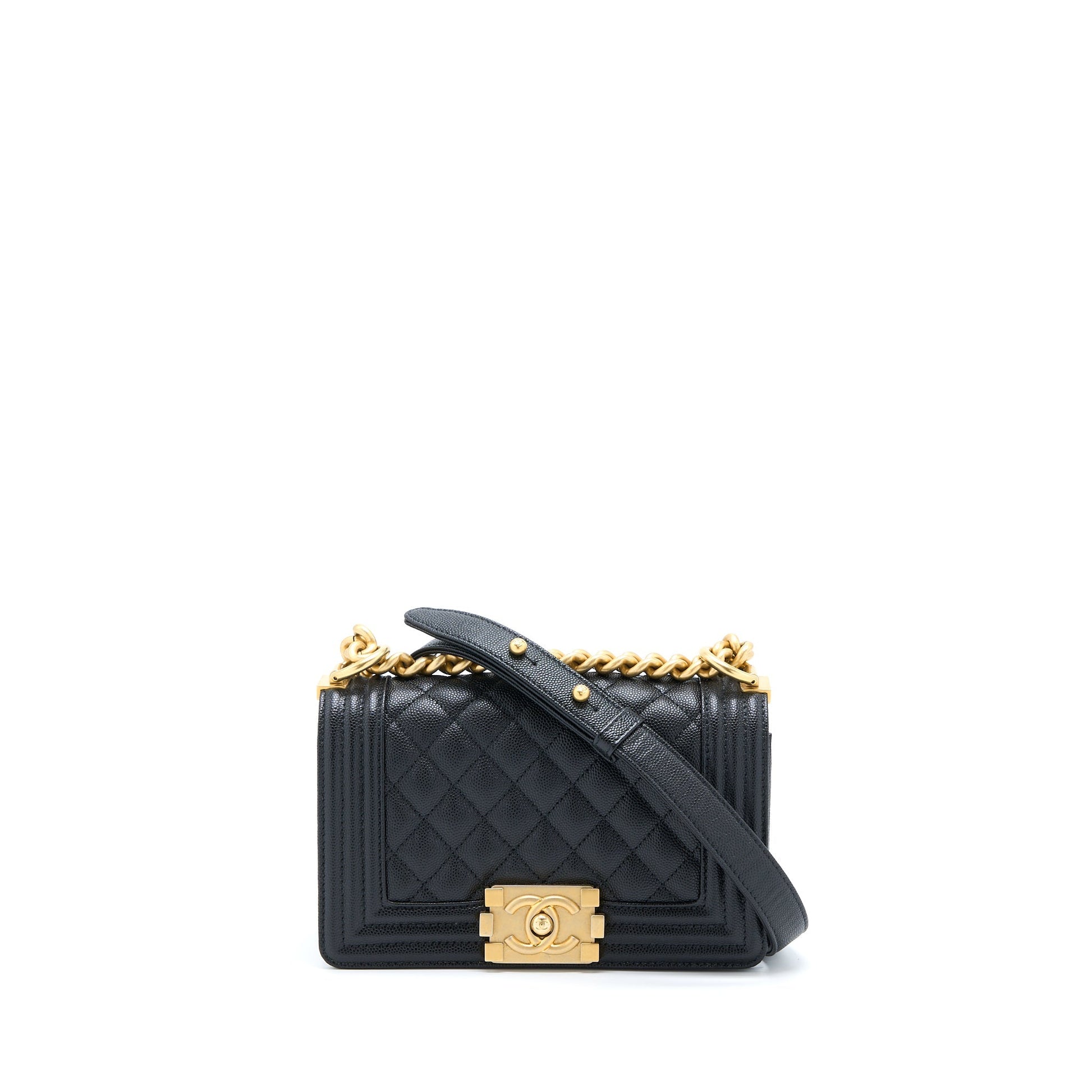 Chanel Boy Caviar GHW Black Small Handbag Ghw 2