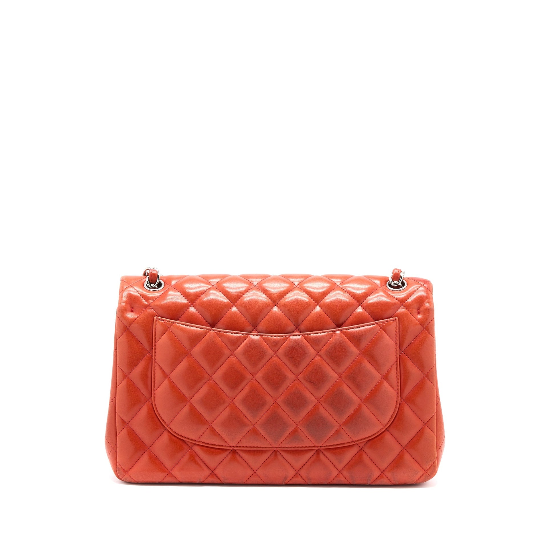 Chanel Jumbo Classic Double Flap Lambskin Coral Shoulder Bag