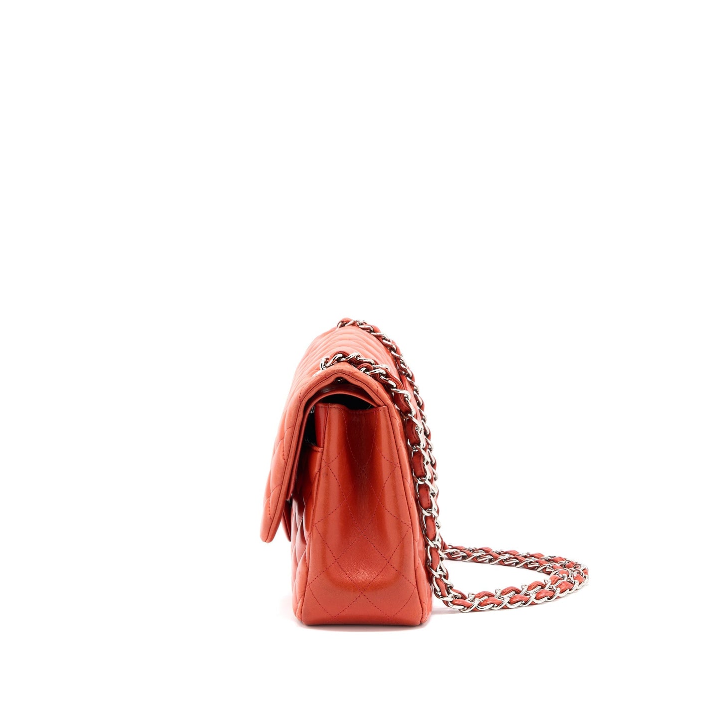Chanel Jumbo Classic Double Flap Lambskin Coral Shoulder Bag