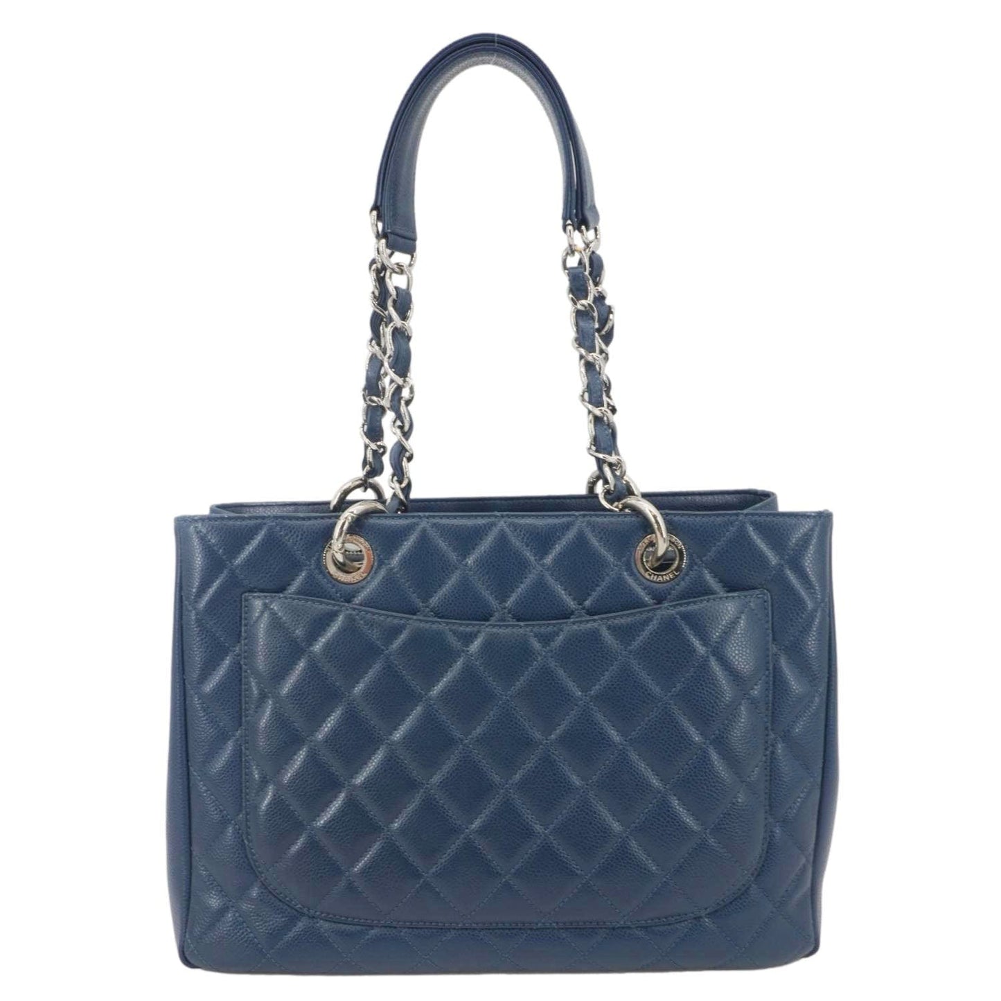 Chanel Grand Shopping Quilted Leather Blue Travel Bag