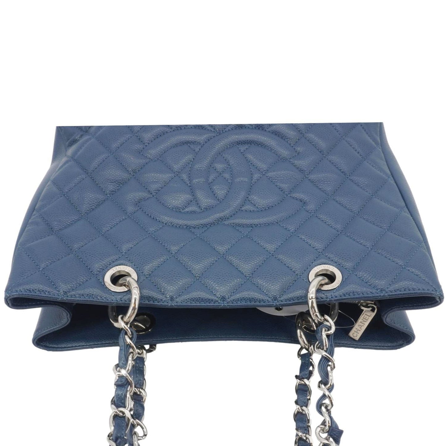 Chanel Grand Shopping Quilted Leather Blue Travel Bag