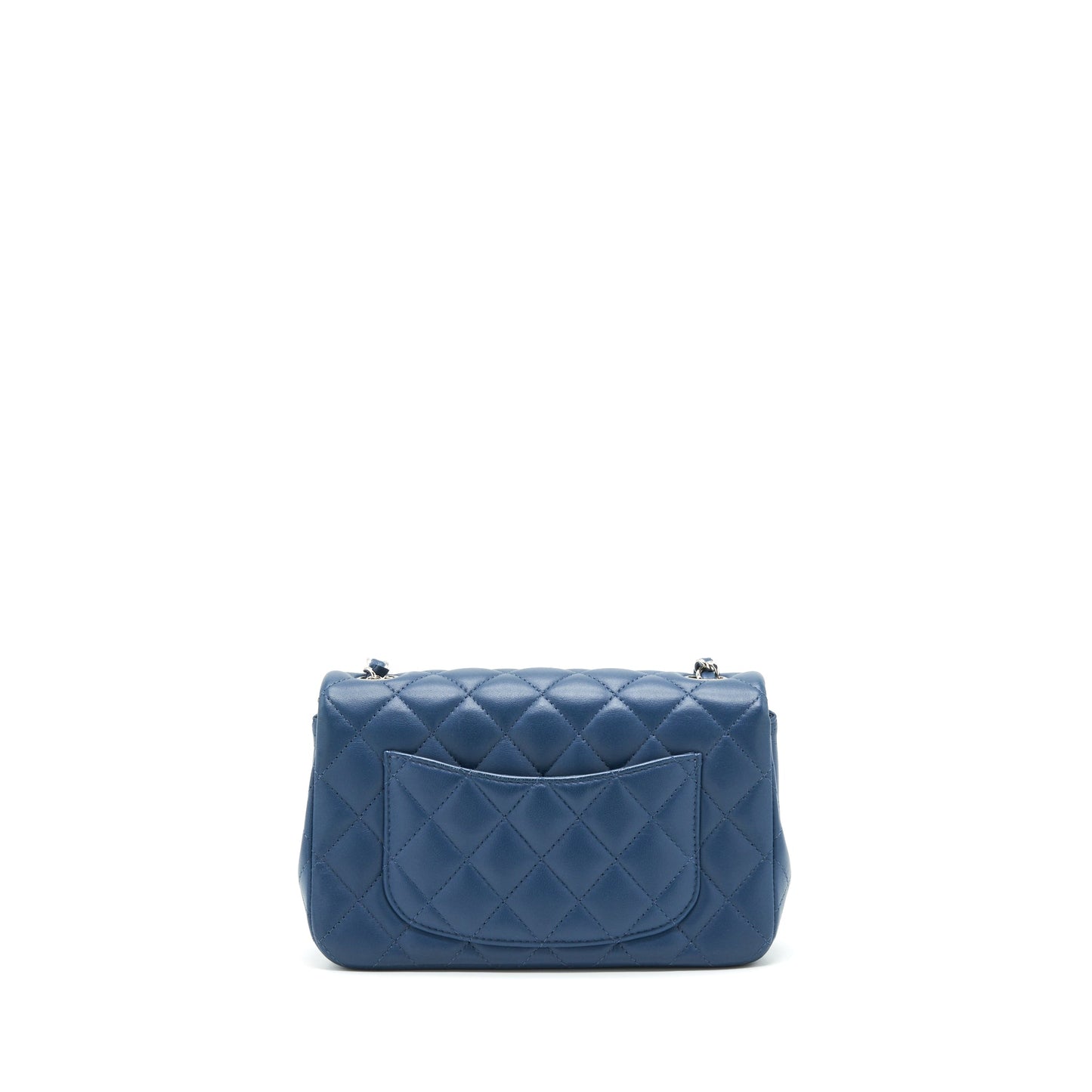 Chanel Rectangular Flap Lambskin Navy SHW Blue Shoulder Bag