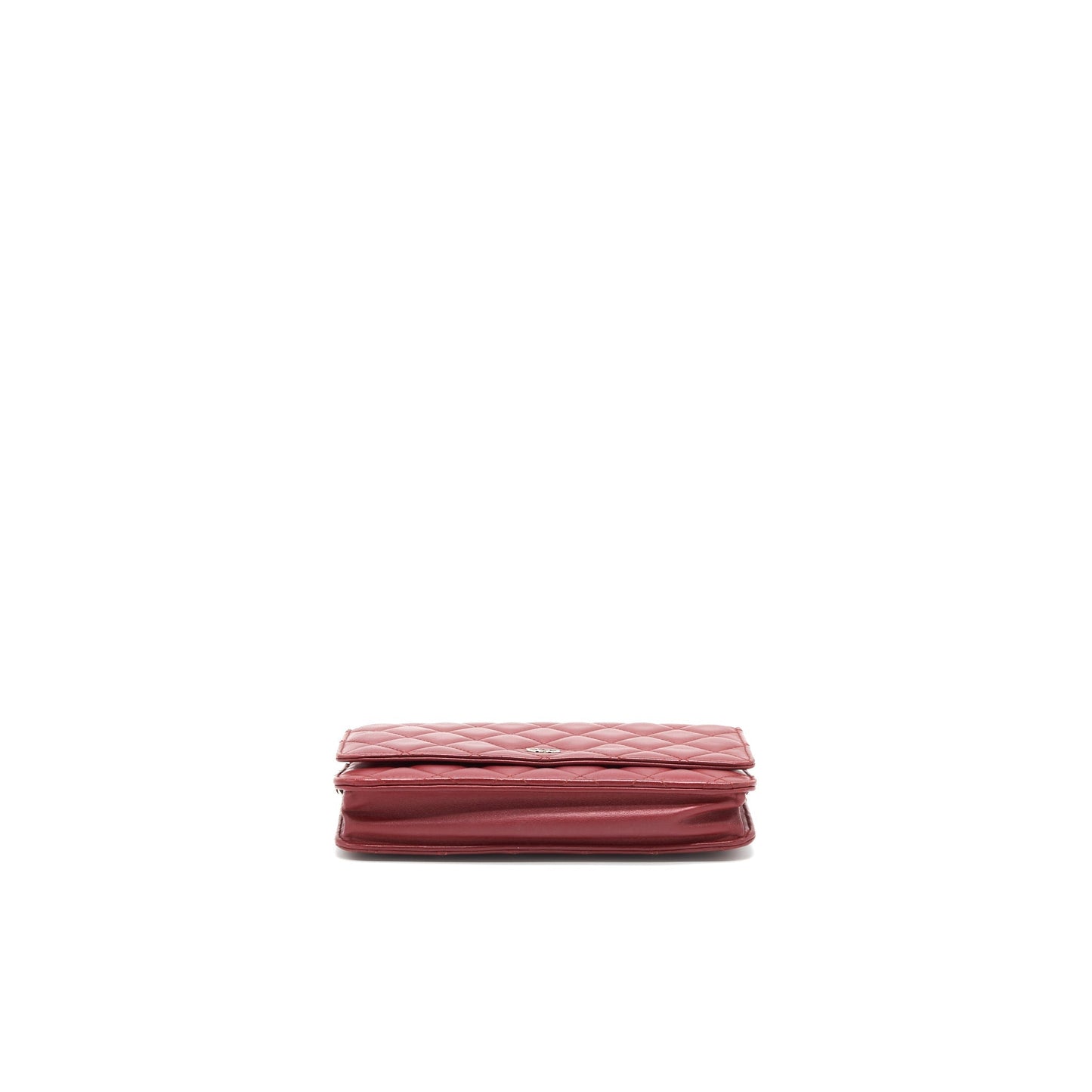 Chanel Classic On Lambskin Dark SHW Red Wallet Case