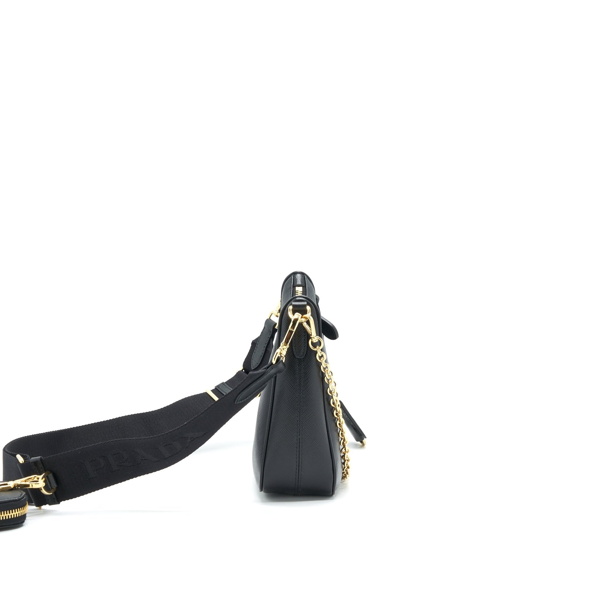 Re Edition Saffiano In Handbag Leather Black Travel Bag